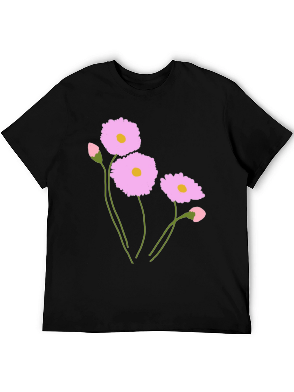 Floral Graphic Print Crew Neck T-Shirt