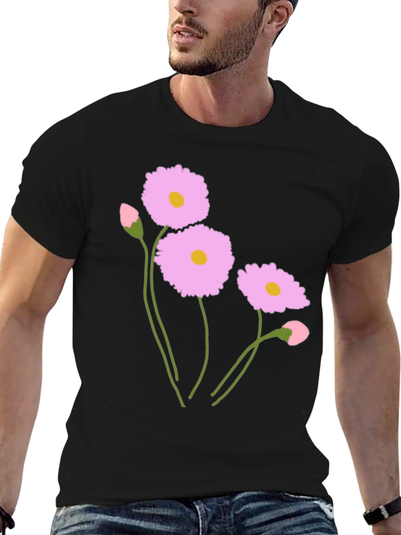 Floral Graphic Print Crew Neck T-Shirt