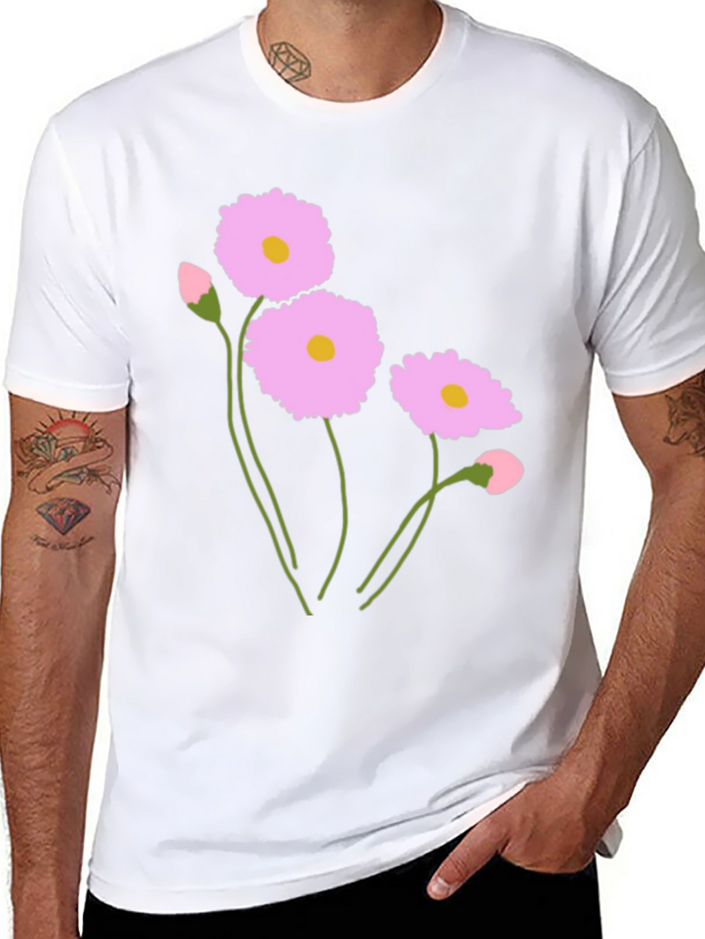 Floral Graphic Print Crew Neck T-Shirt