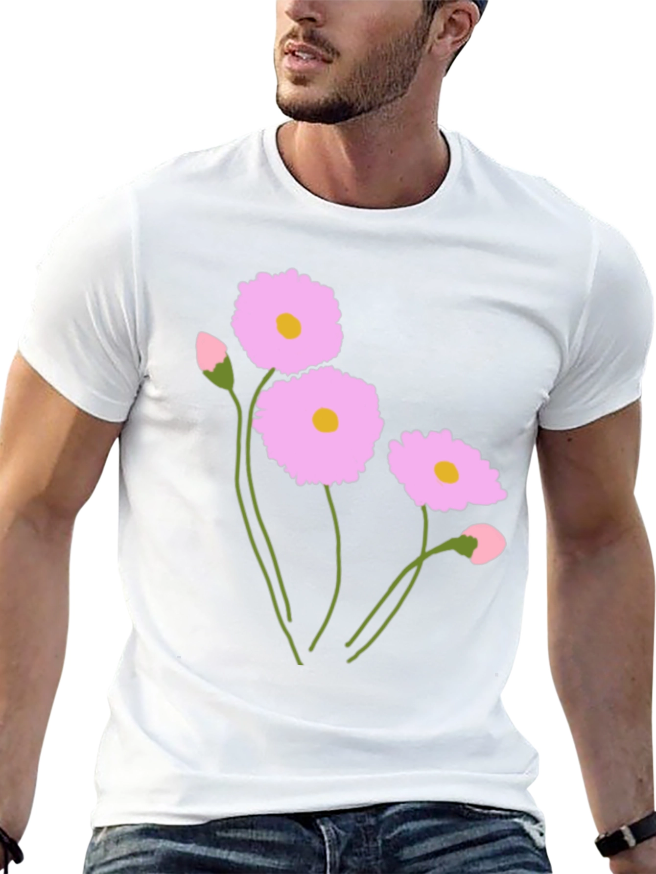 Floral Graphic Print Crew Neck T-Shirt