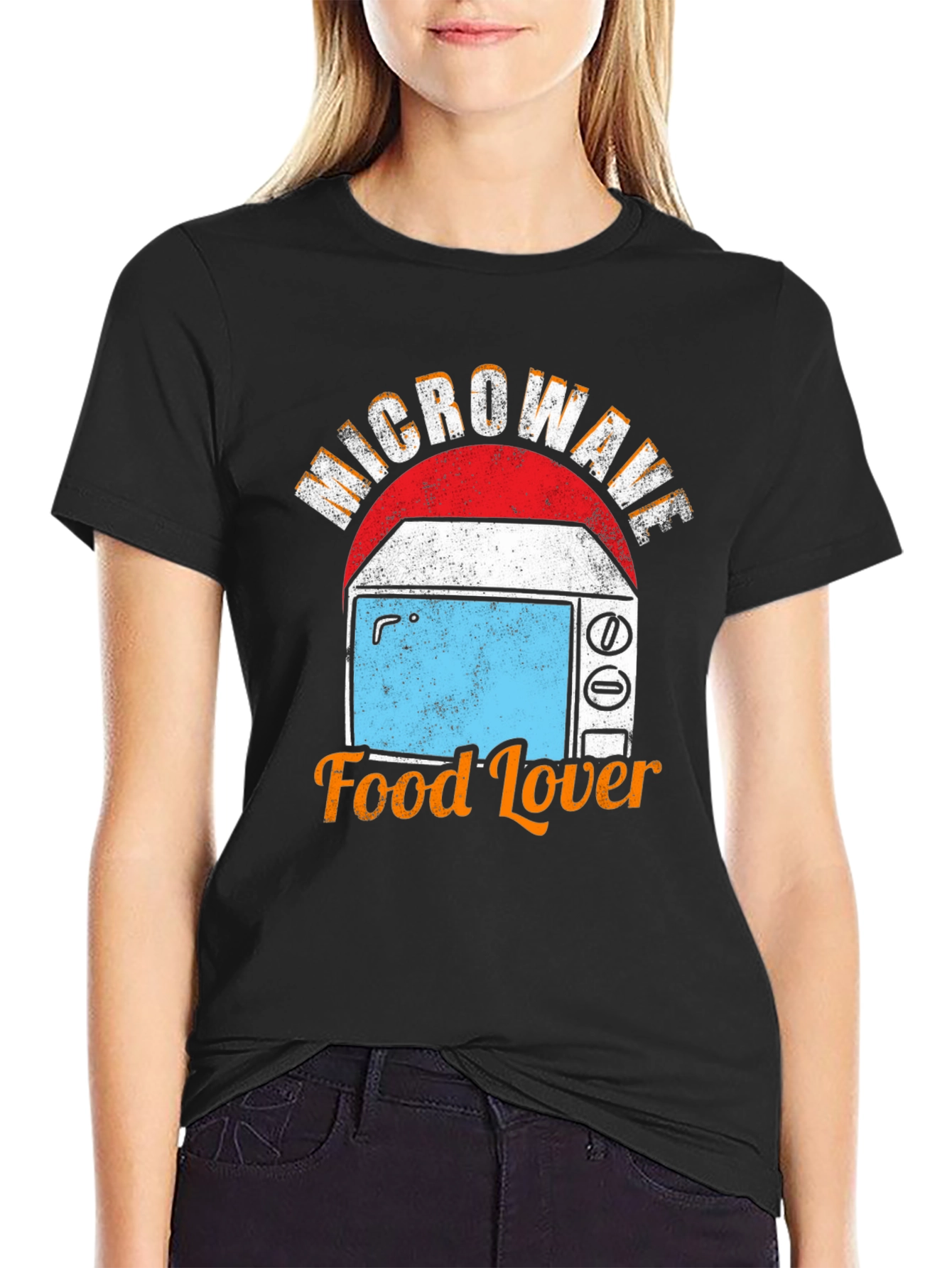 Microwave Food Lover Graphic T-Shirt - Novelty Tee