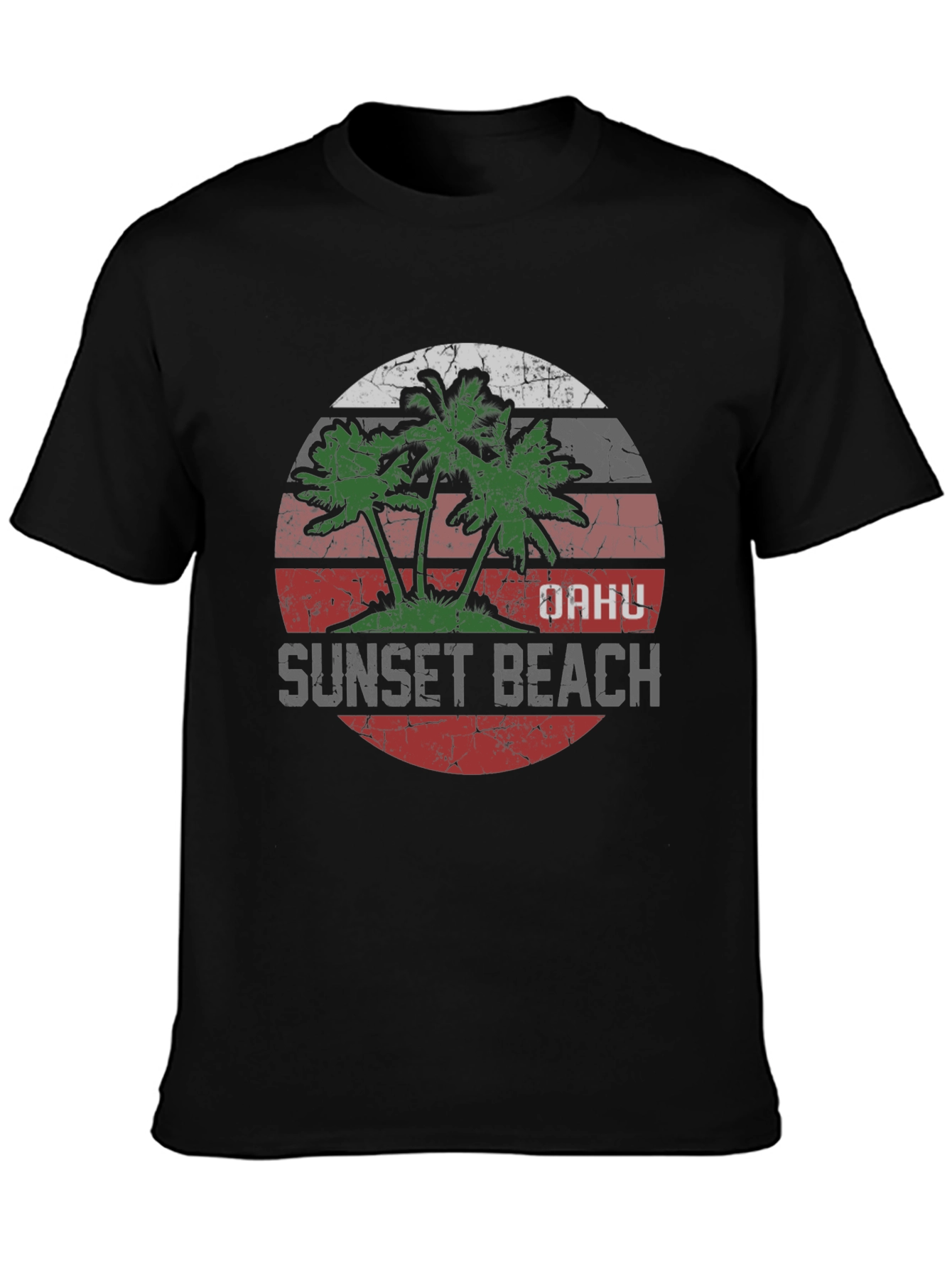 Oahu Sunset Beach Graphic T-Shirt