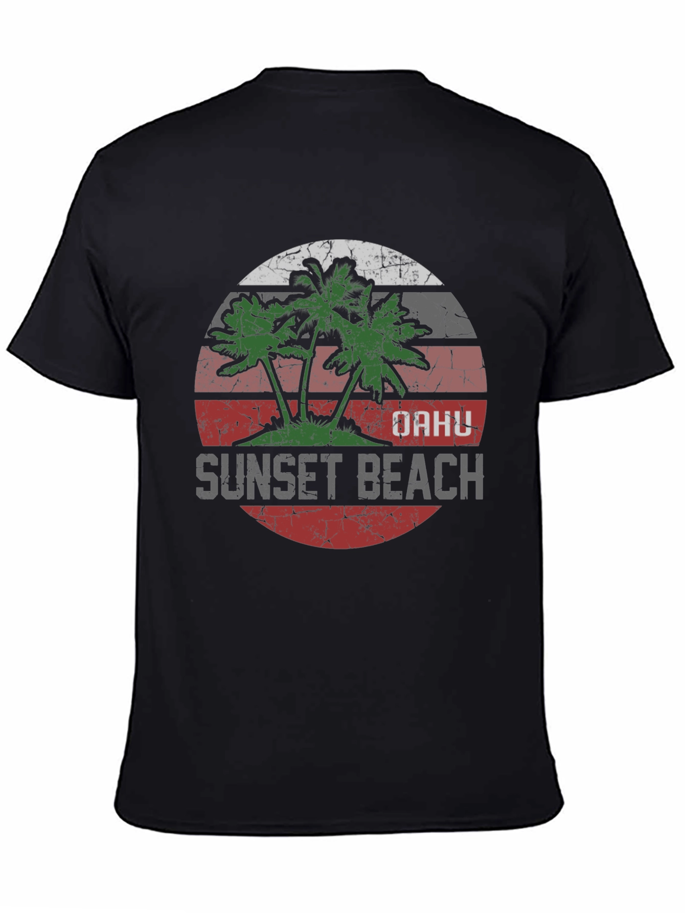 Oahu Sunset Beach Graphic T-Shirt
