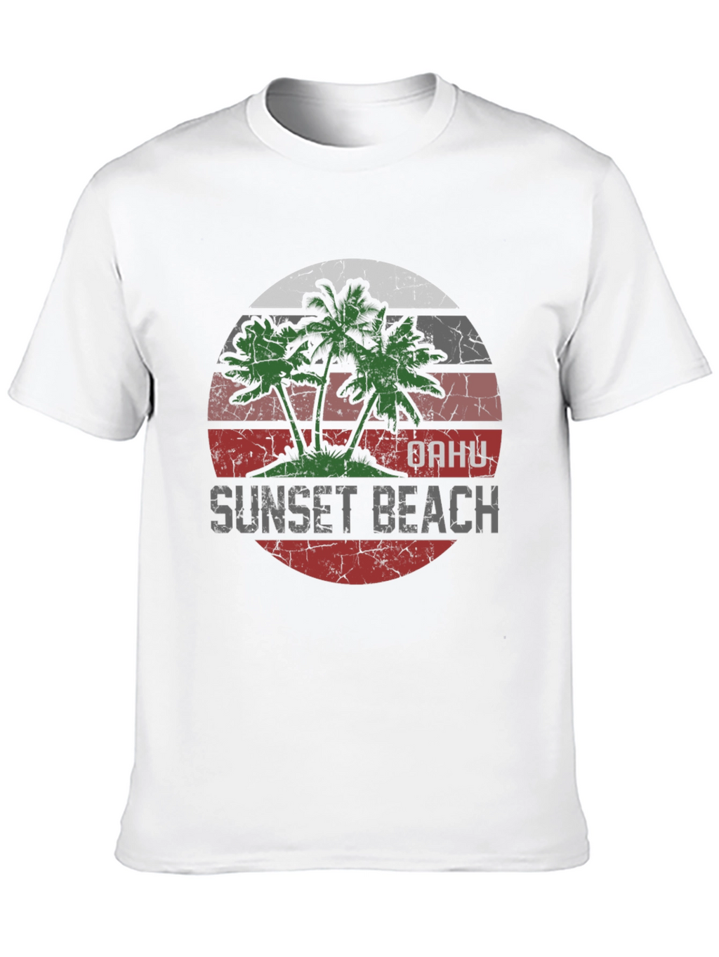Oahu Sunset Beach Graphic T-Shirt
