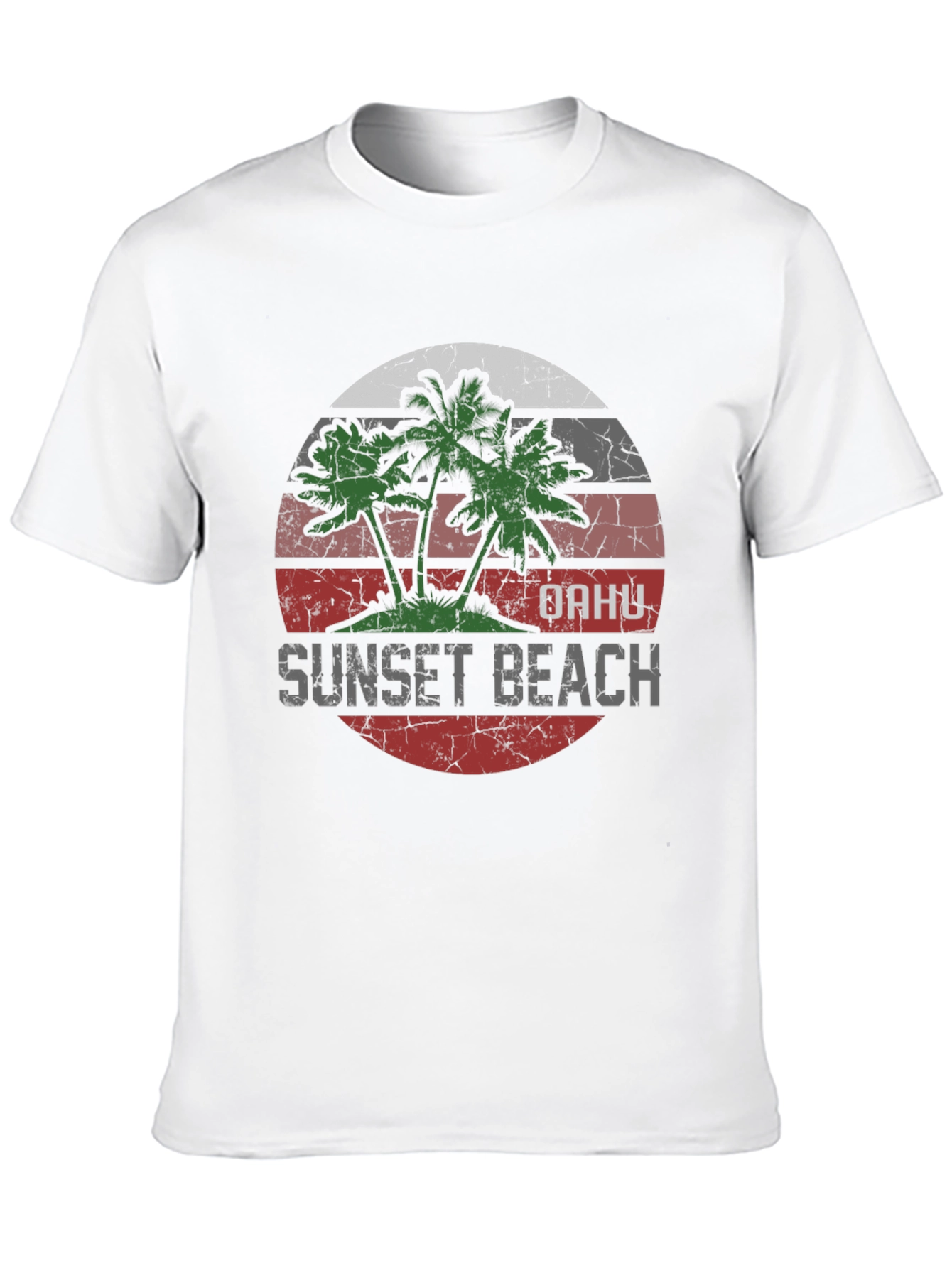 Oahu Sunset Beach Graphic T-Shirt
