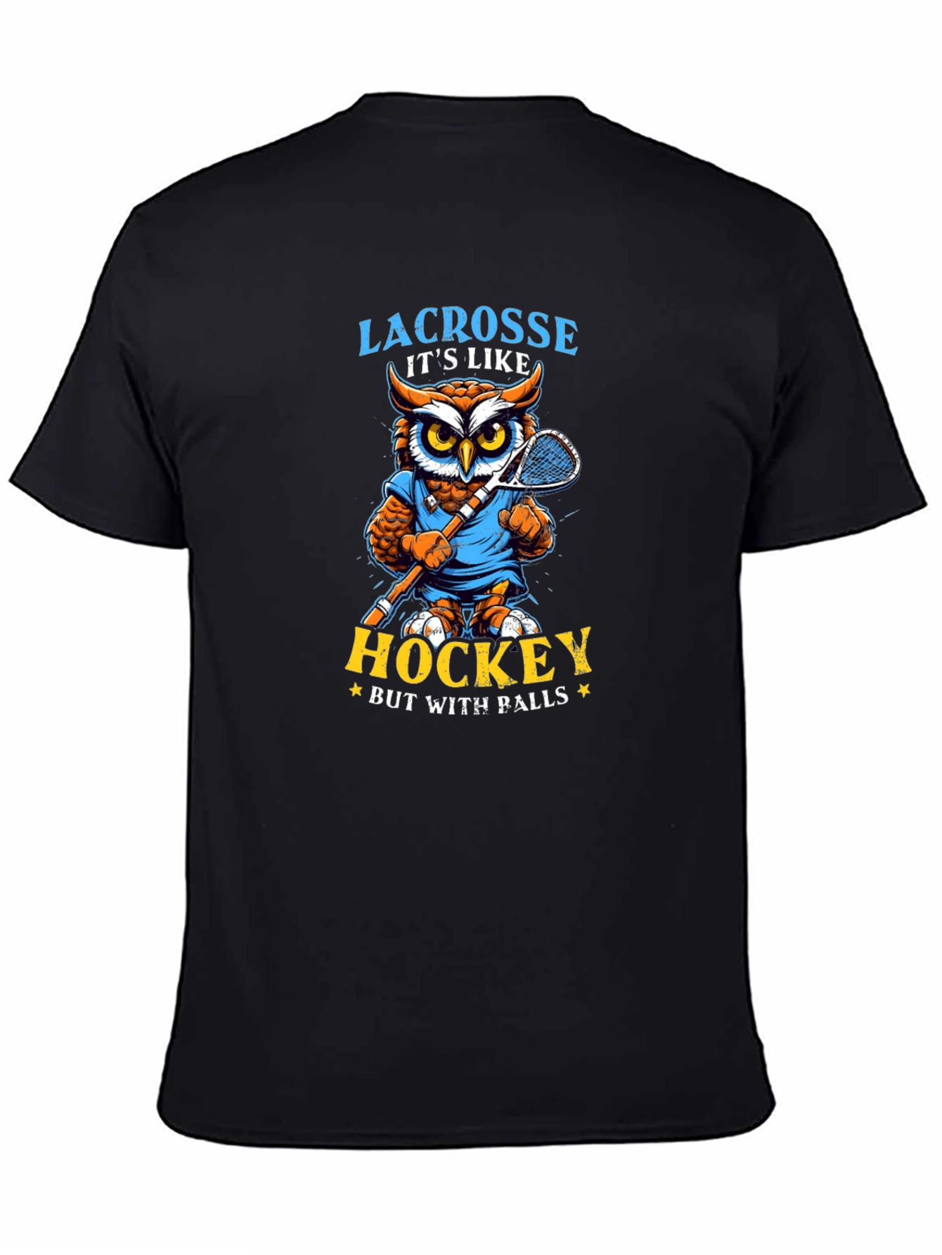 Lacrosse Owl T-Shirt - Hockey with Balls