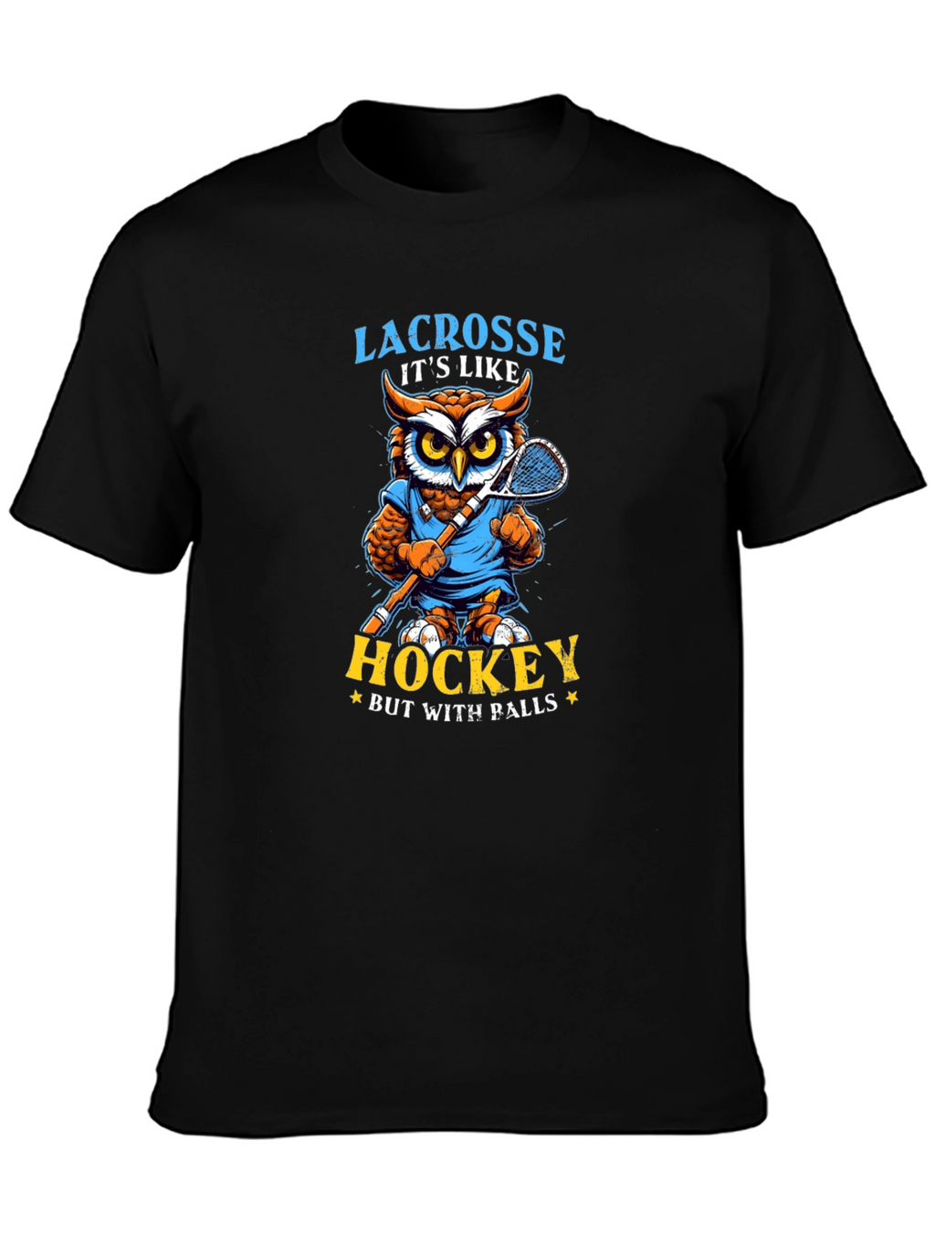 Lacrosse Owl T-Shirt - Hockey with Balls