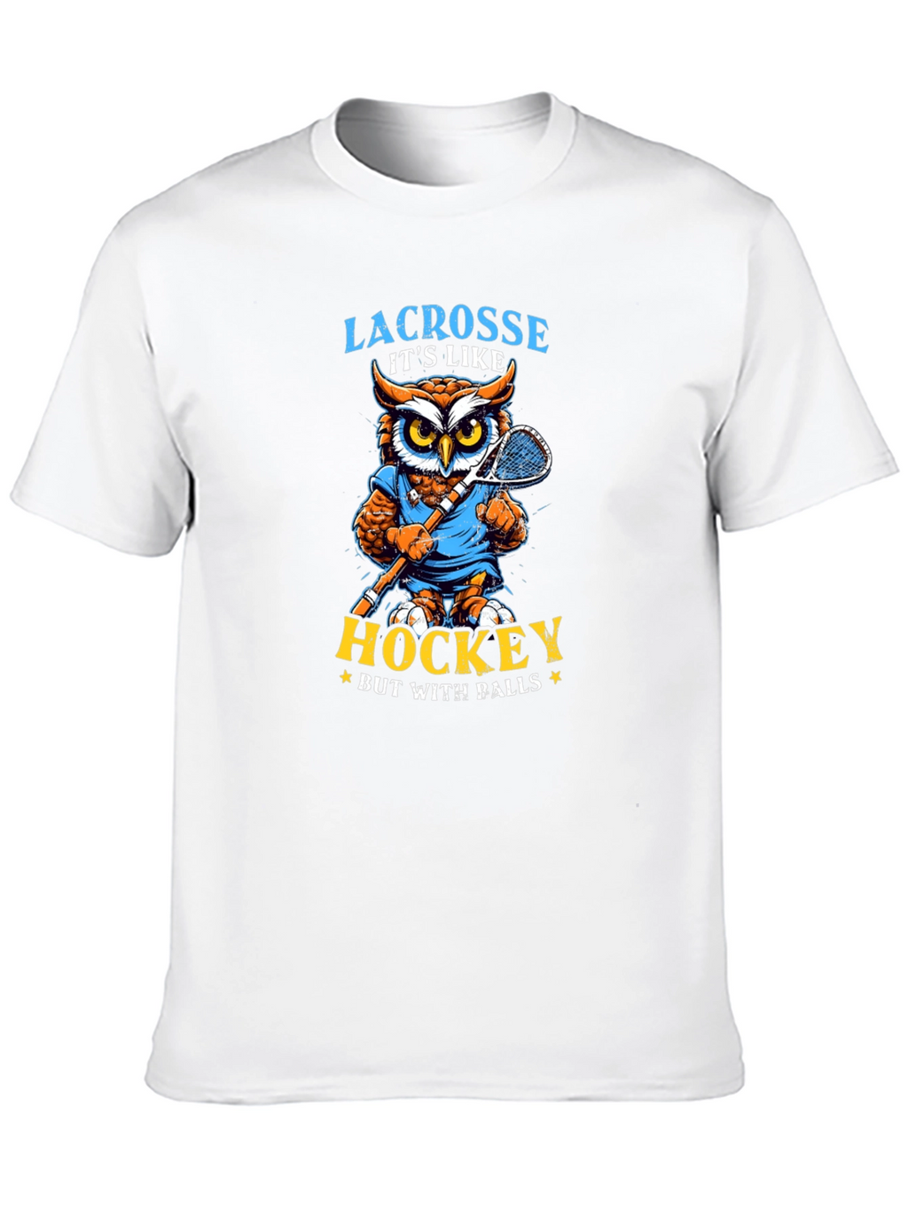 Lacrosse Owl T-Shirt - Hockey with Balls