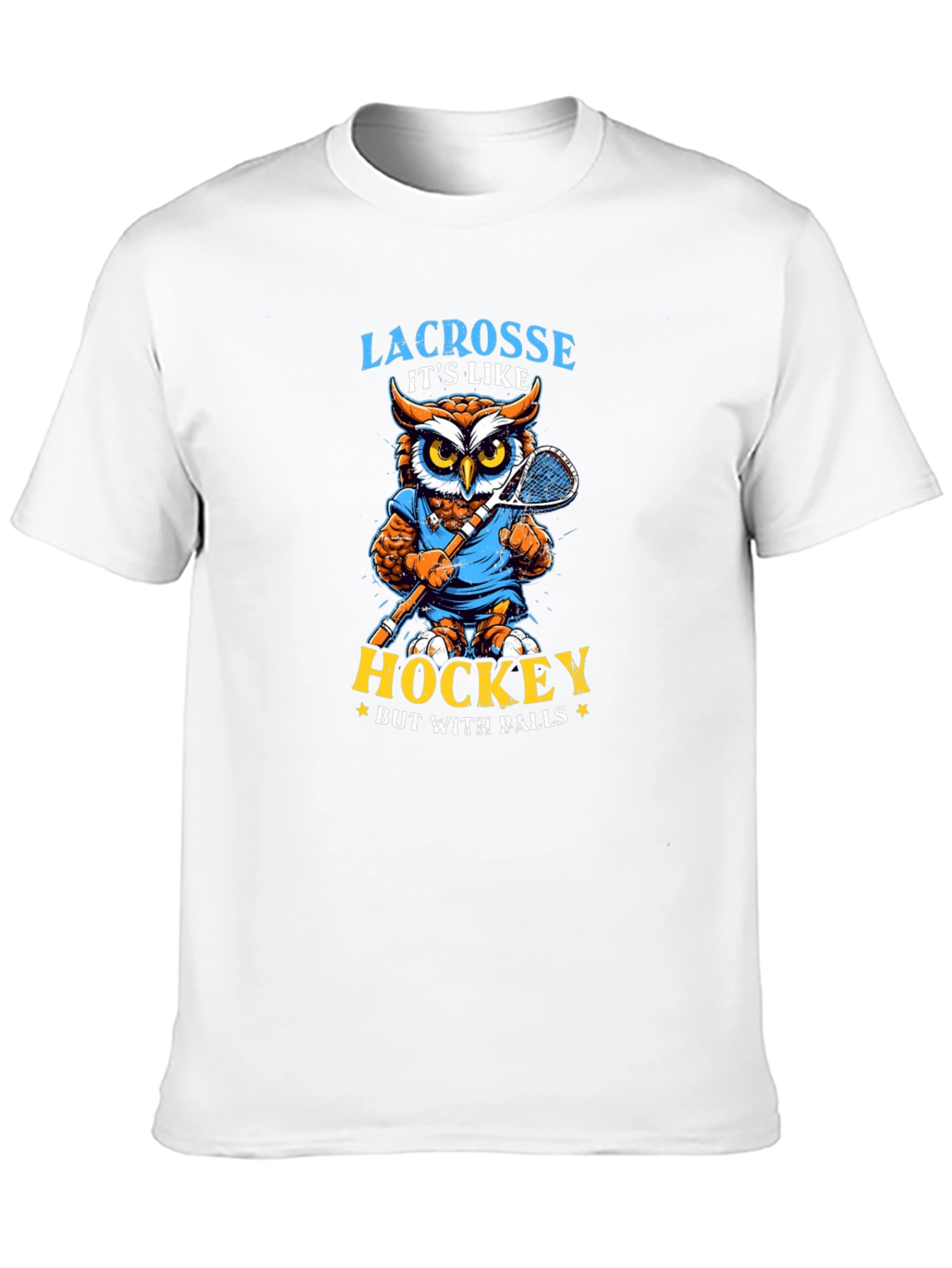Lacrosse Owl T-Shirt - Hockey with Balls