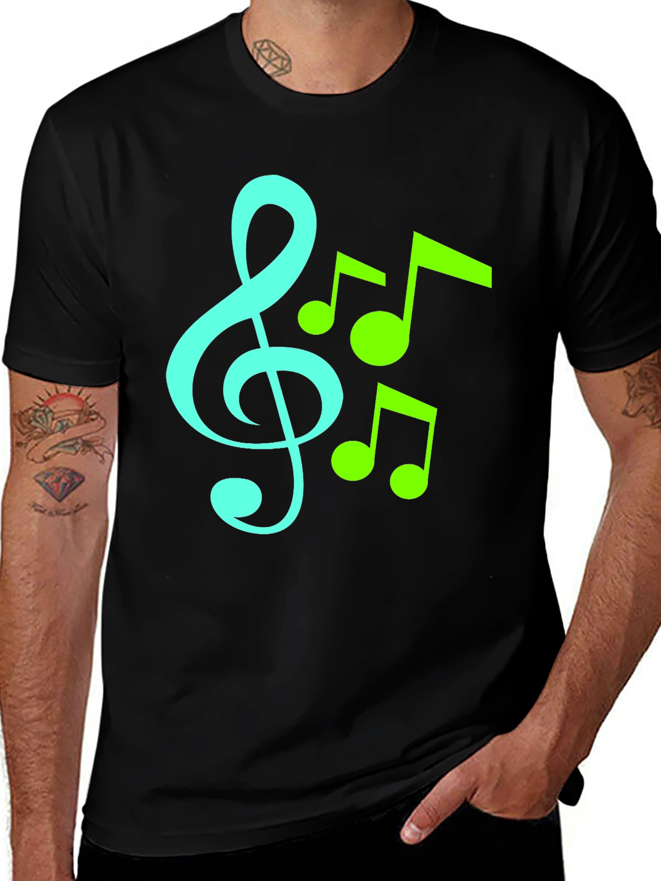 Musical Notes Graphic T-Shirt - Trendy Music Lover Tee