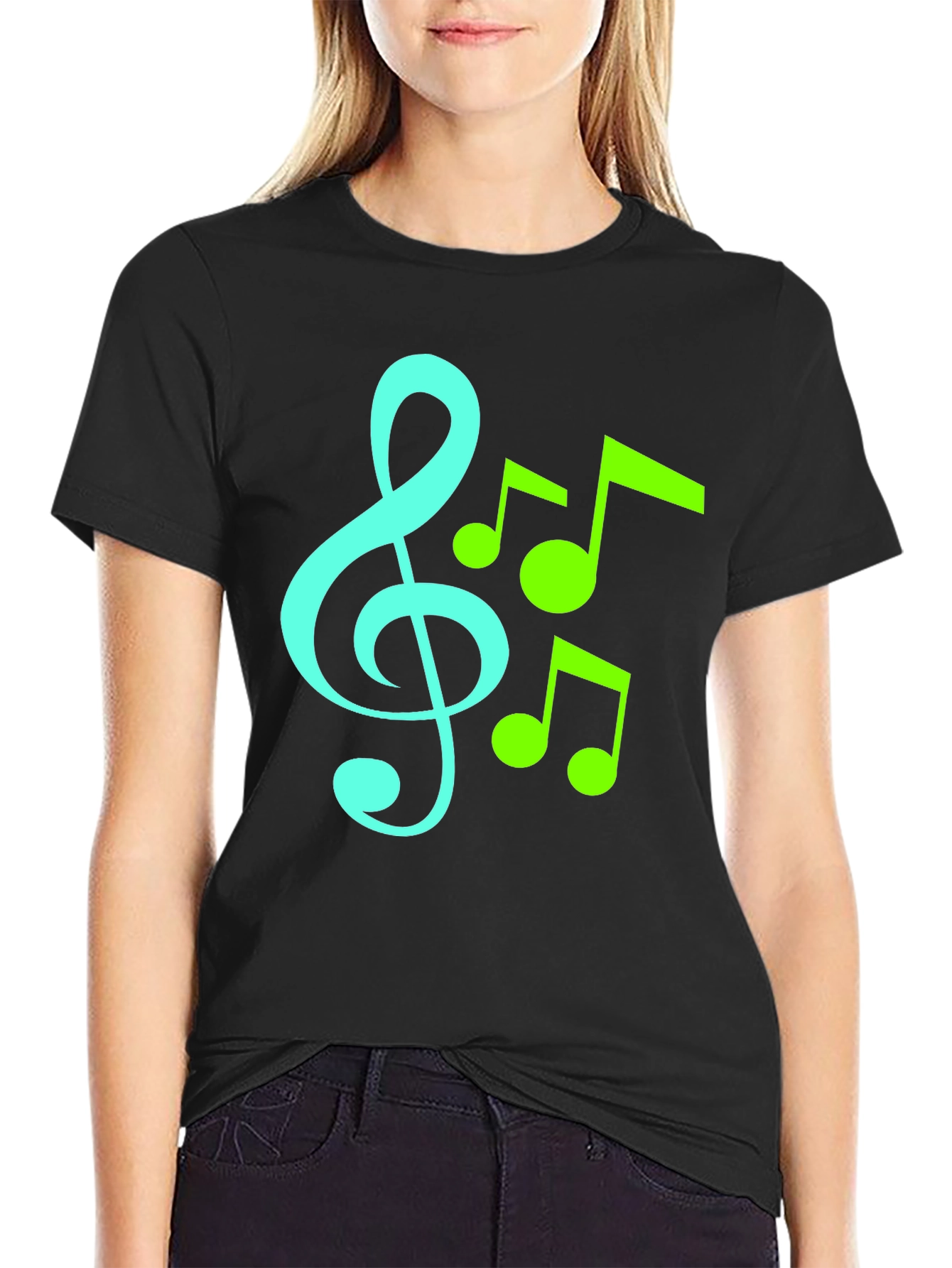 Musical Notes Graphic T-Shirt - Trendy Music Lover Tee