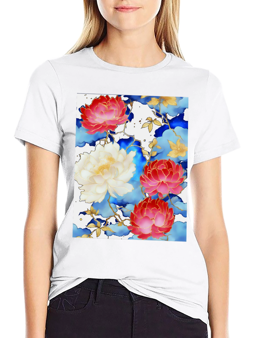 Floral Art Graphic Print Tee