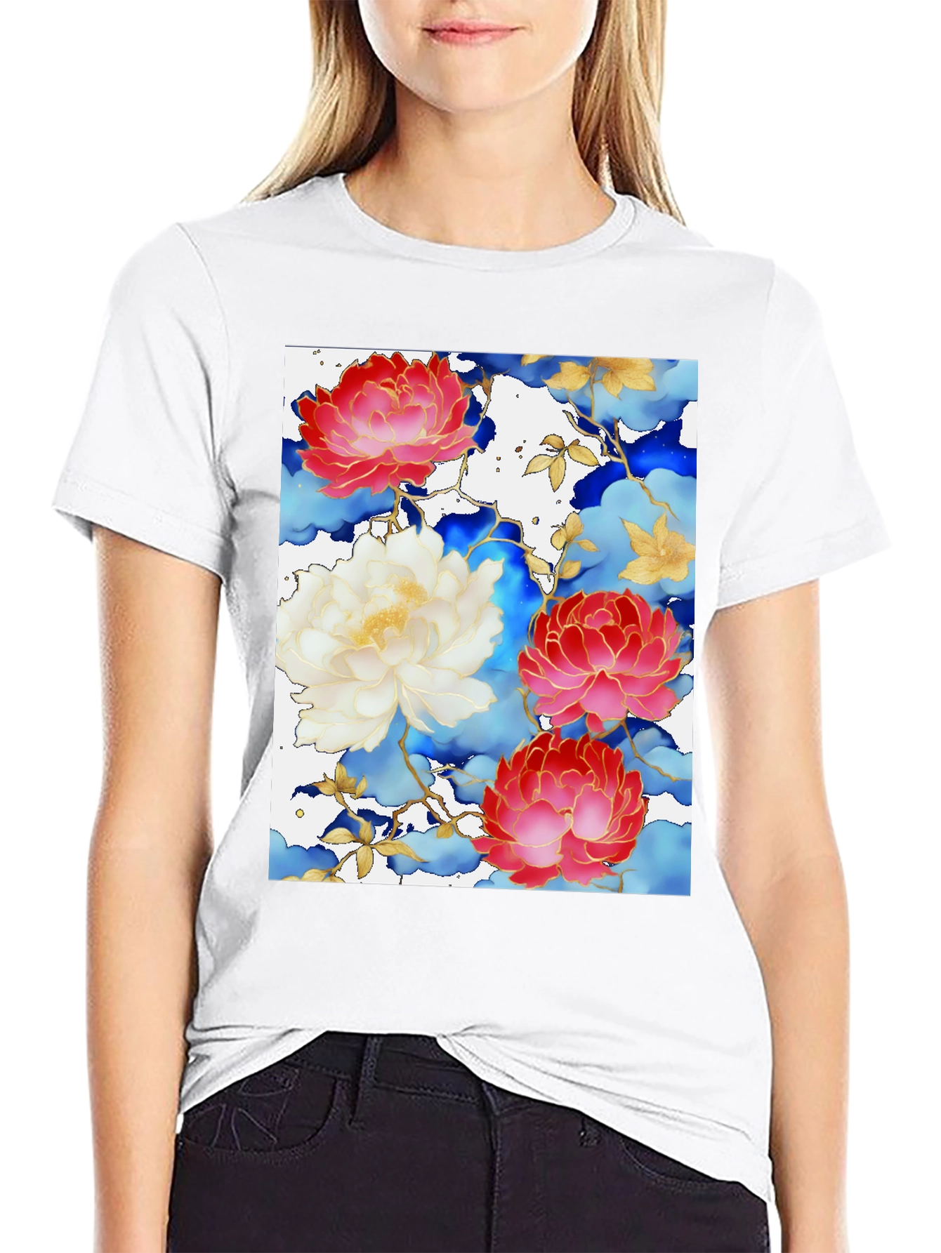 Floral Art Graphic Print Tee