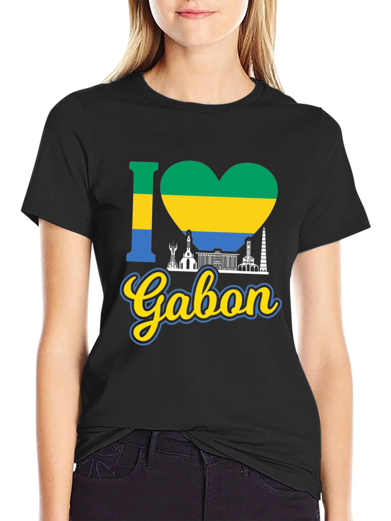 I Love Gabon T-Shirt - Gabon Flag Heart