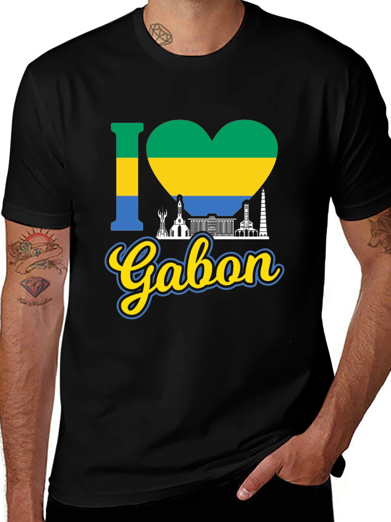 I Love Gabon T-Shirt - Gabon Flag Heart