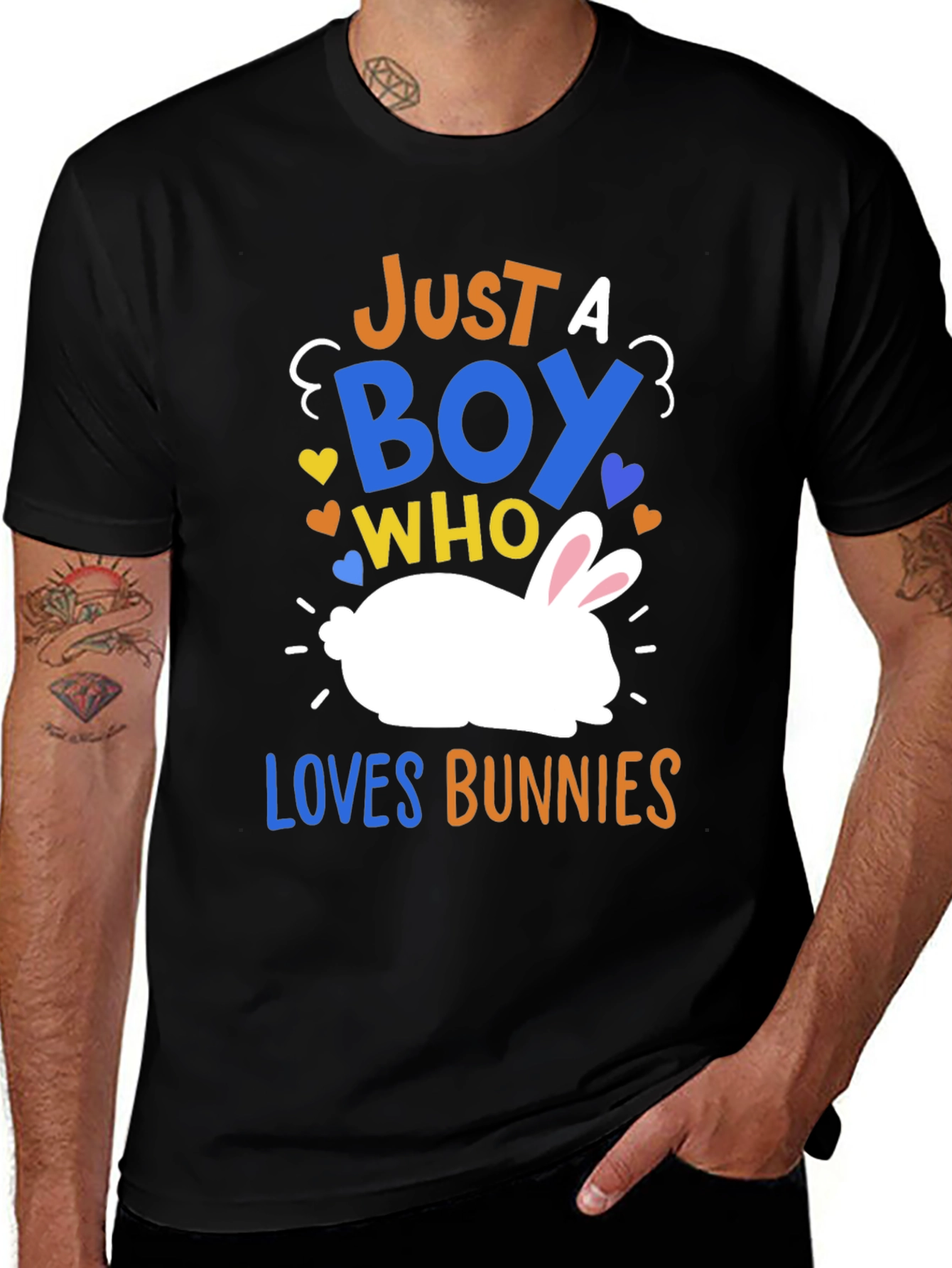 Just a Boy Who Loves Bunnies Graphic T-Shirt
