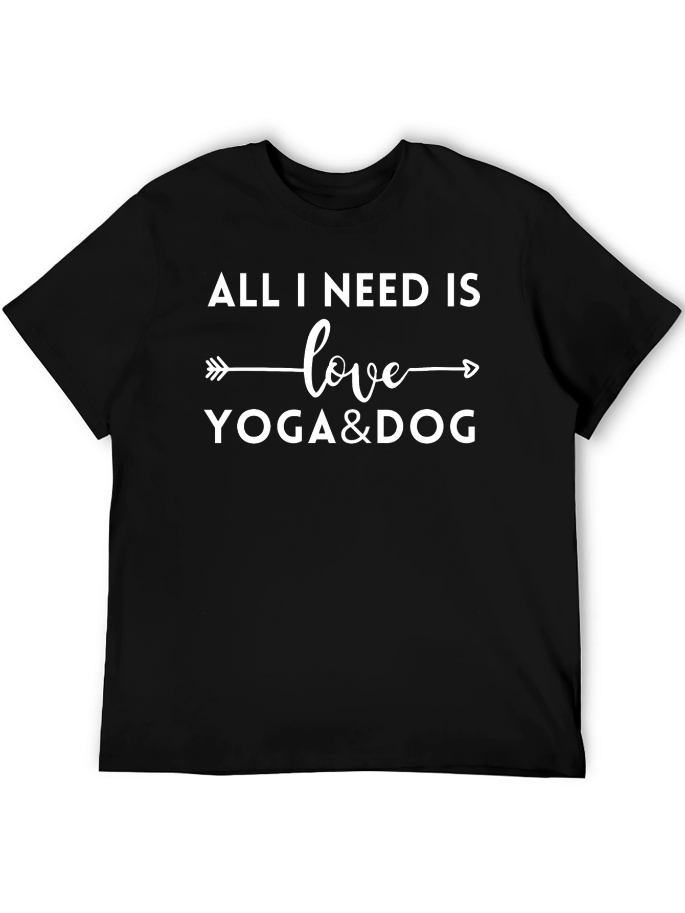 All I Need is Love Yoga & Dog Black T-Shirt
