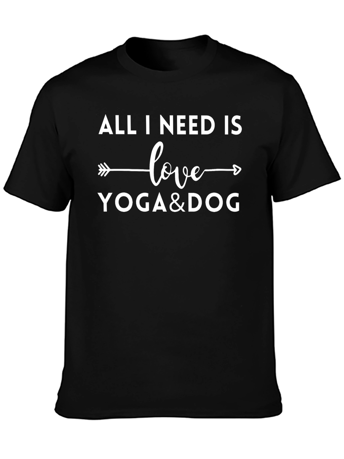 All I Need is Love Yoga & Dog Black T-Shirt