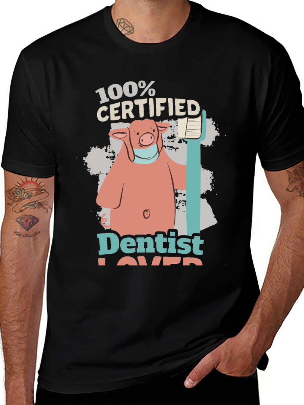 Dentist Lover T-Shirt with Pig Graphic