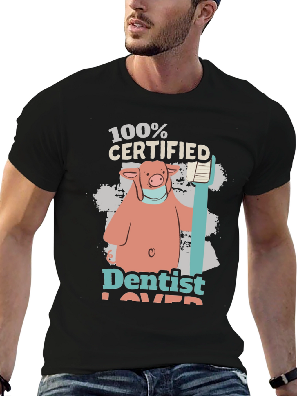 Dentist Lover T-Shirt with Pig Graphic
