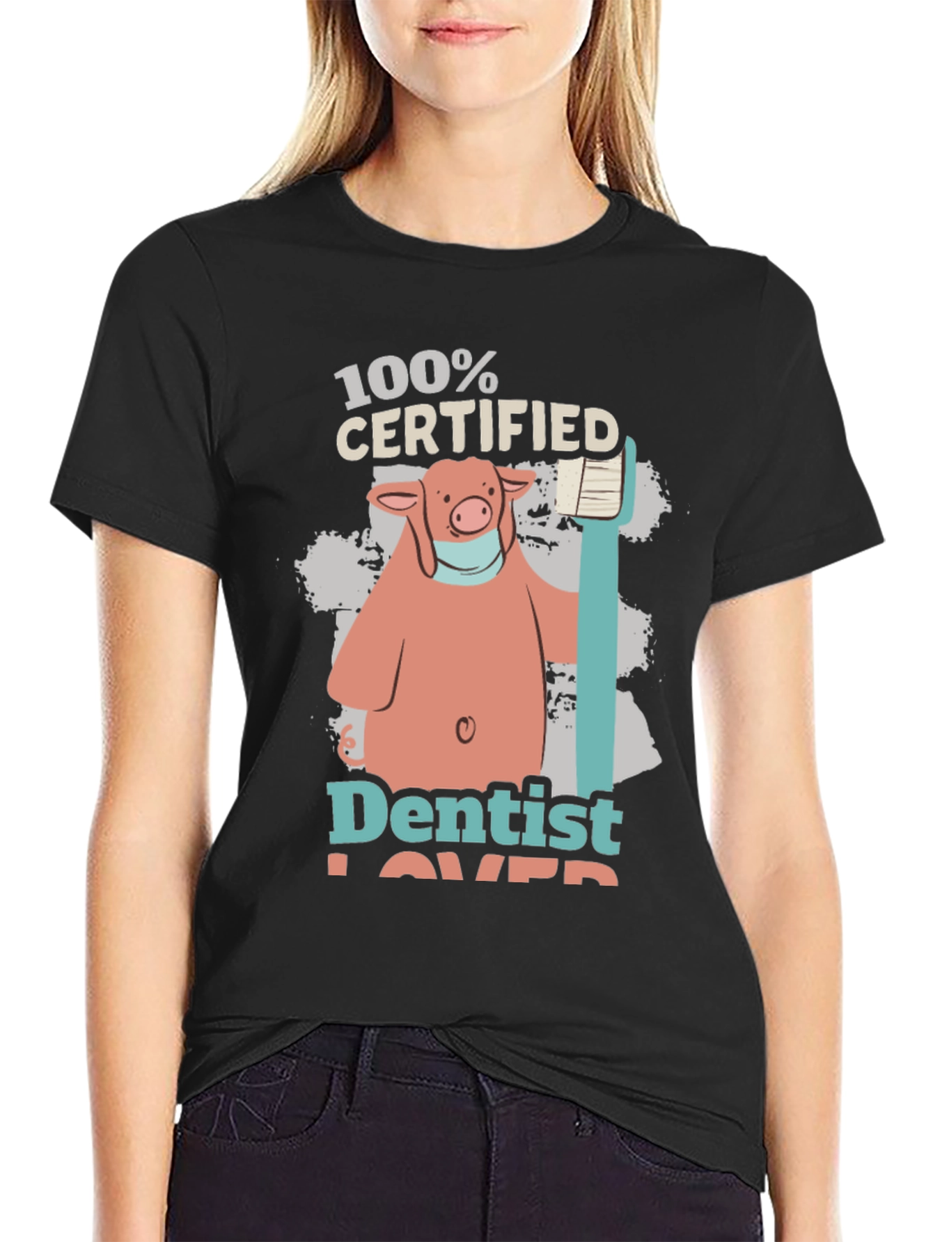 Dentist Lover T-Shirt with Pig Graphic