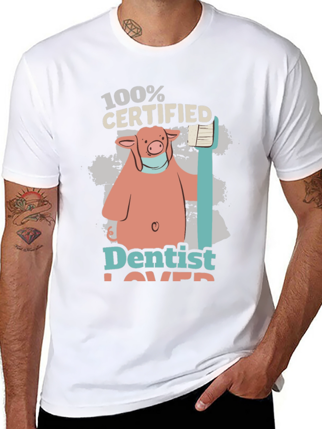 Dentist Lover T-Shirt with Pig Graphic