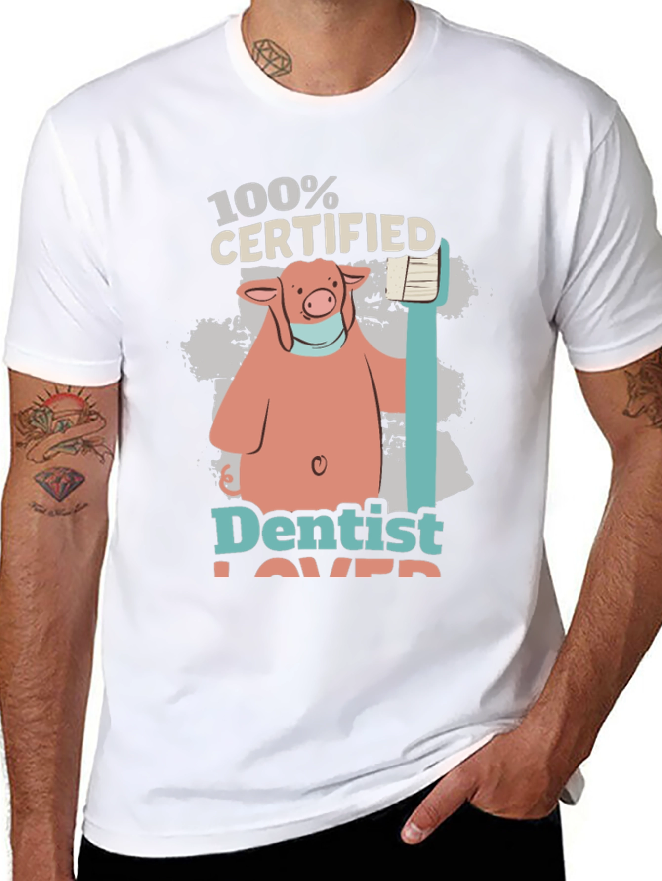 Dentist Lover T-Shirt with Pig Graphic