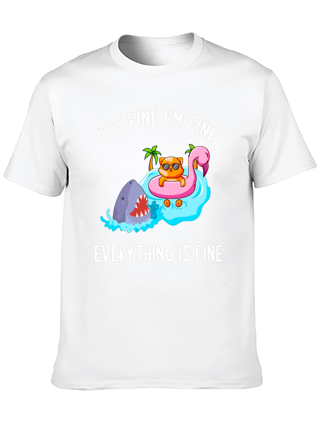 Its Fine Im Fine Cat Shark T-Shirt