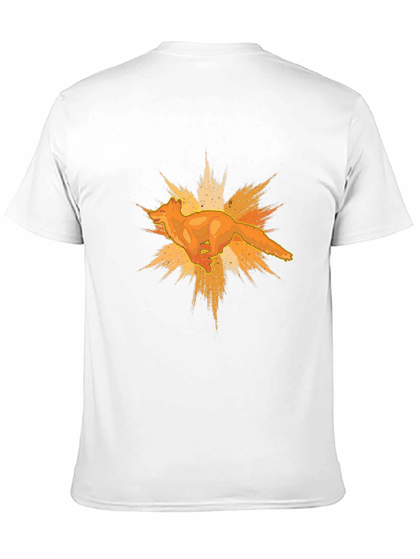 Bold Black T-Shirt with Abstract Fox Graphic