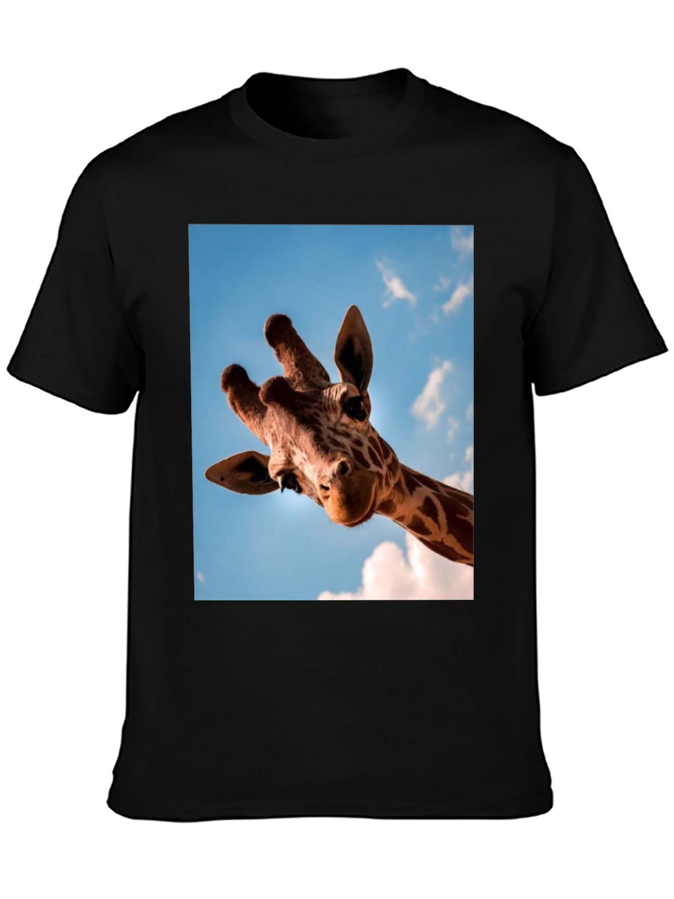 Giraffe Graphic Tee - Black Crew Neck T-Shirt