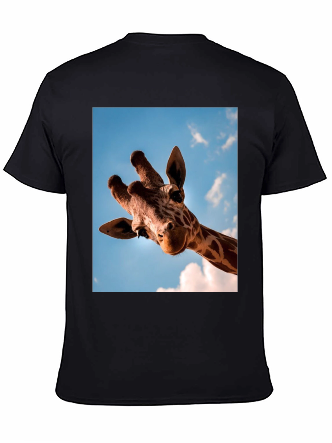 Giraffe Graphic Tee - Black Crew Neck T-Shirt