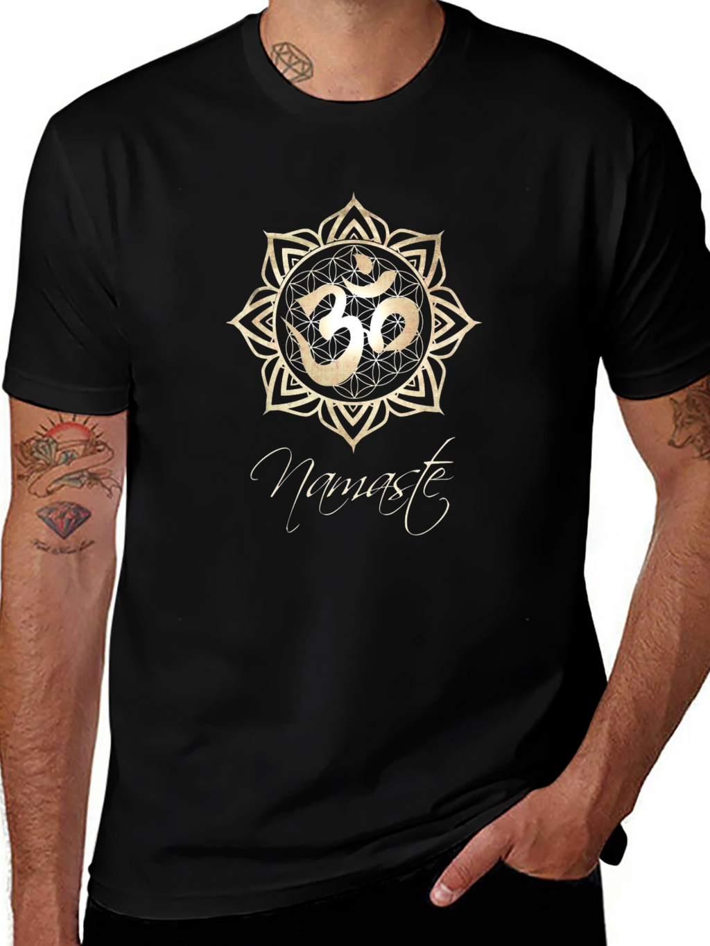 Namaste Om Symbol Black T-Shirt
