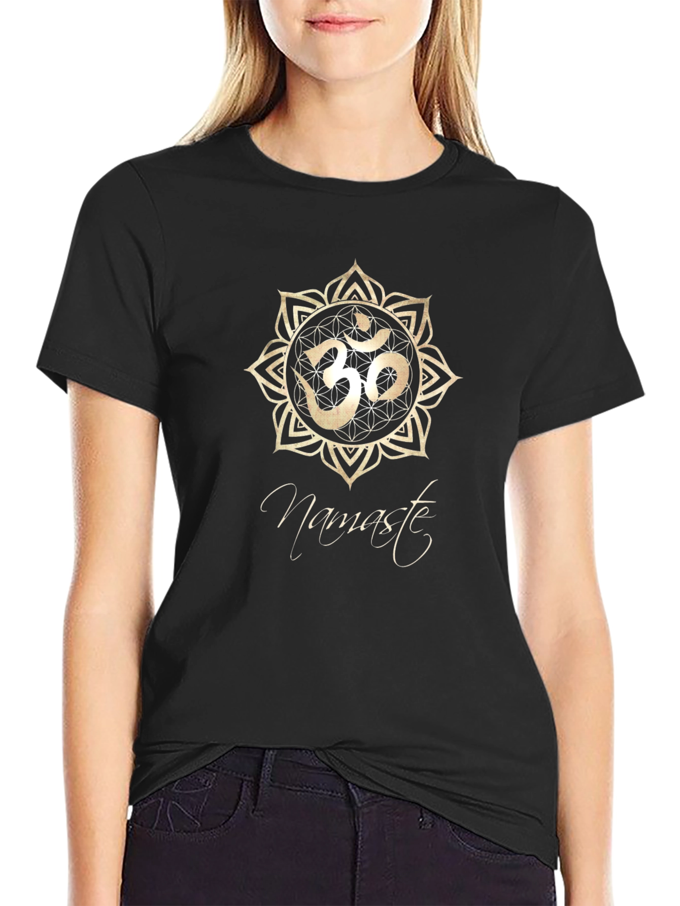 Namaste Om Symbol Black T-Shirt