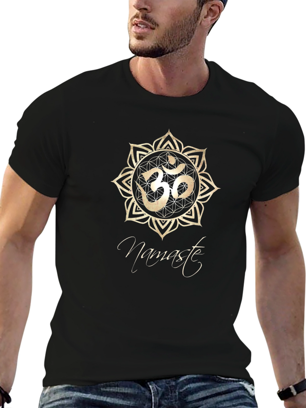 Namaste Om Symbol Black T-Shirt