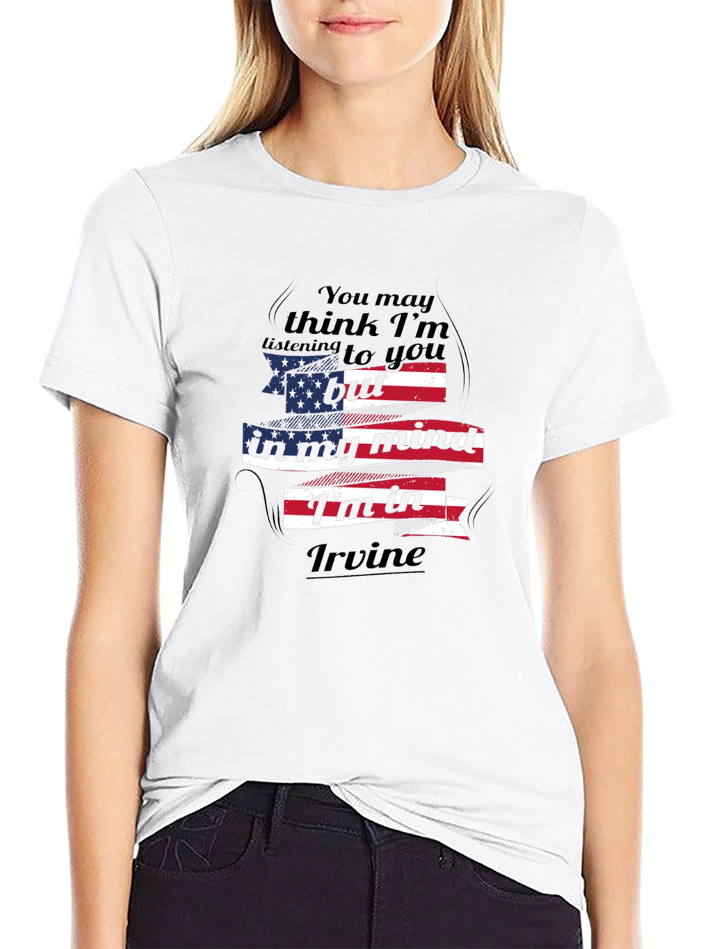 Im In Irvine T-Shirt American Flag Design