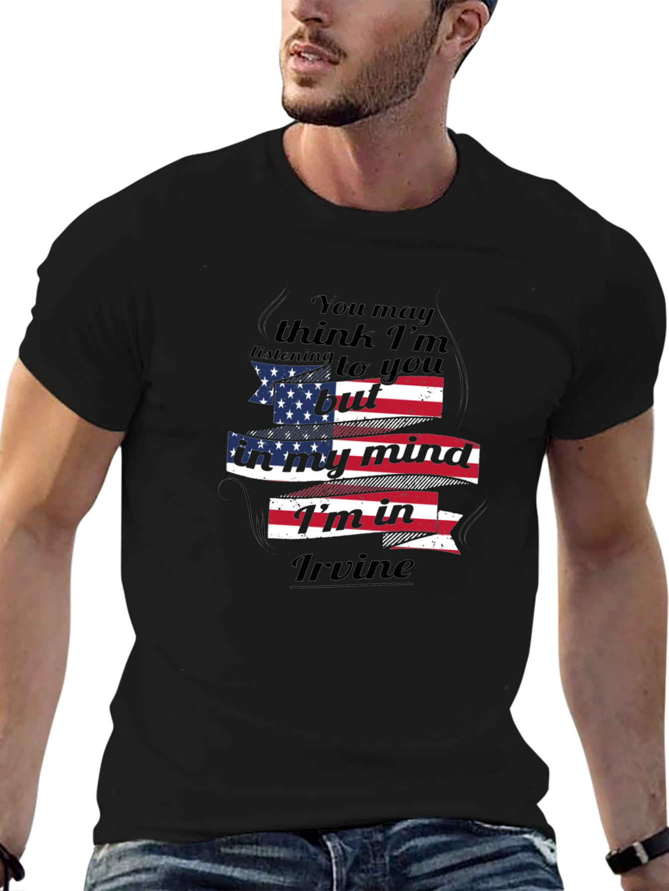Im In Irvine T-Shirt American Flag Design