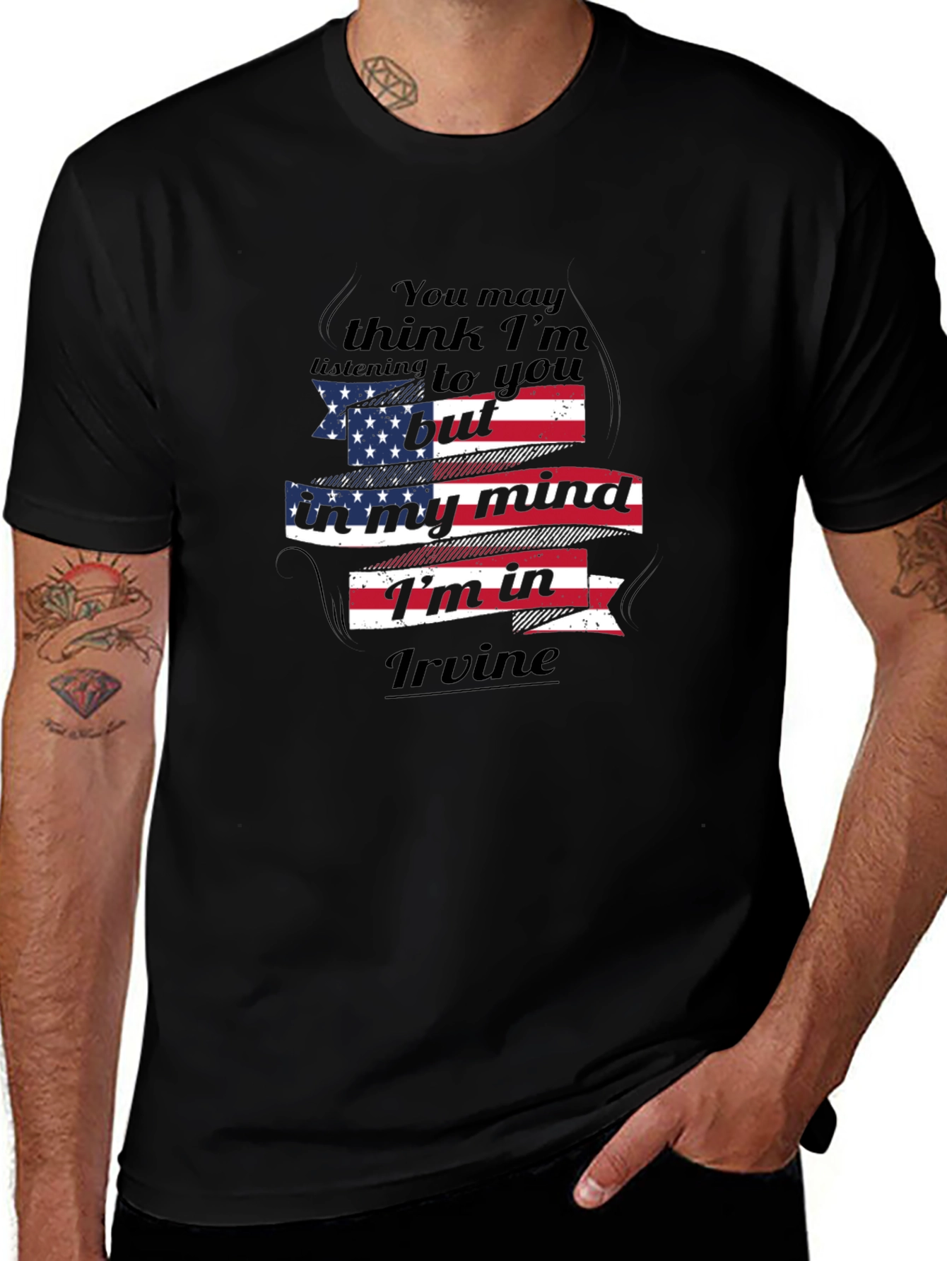 Im In Irvine T-Shirt American Flag Design
