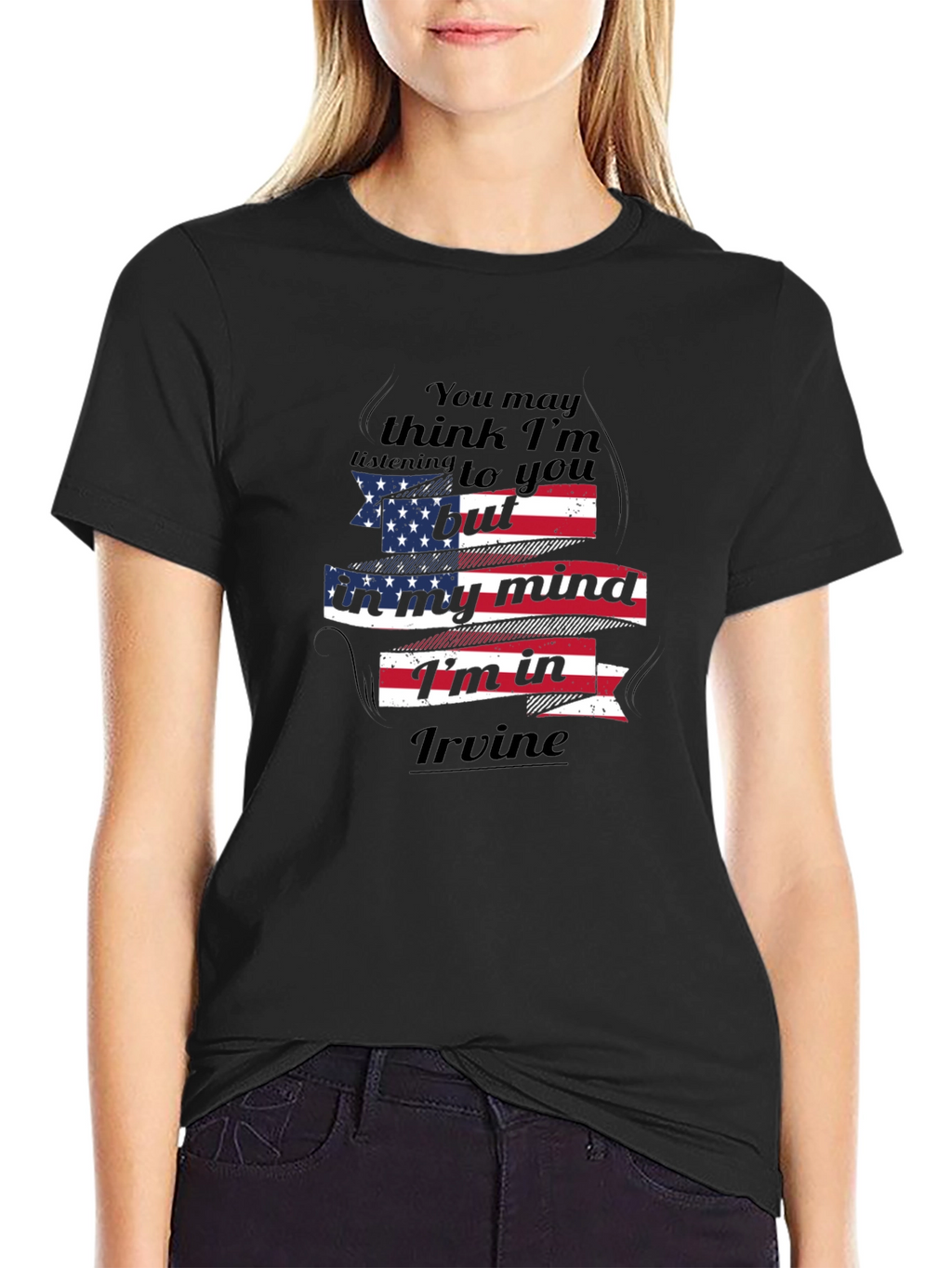 Im In Irvine T-Shirt American Flag Design