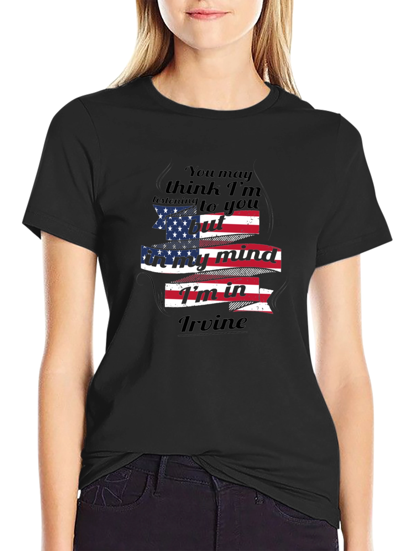 Im In Irvine T-Shirt American Flag Design