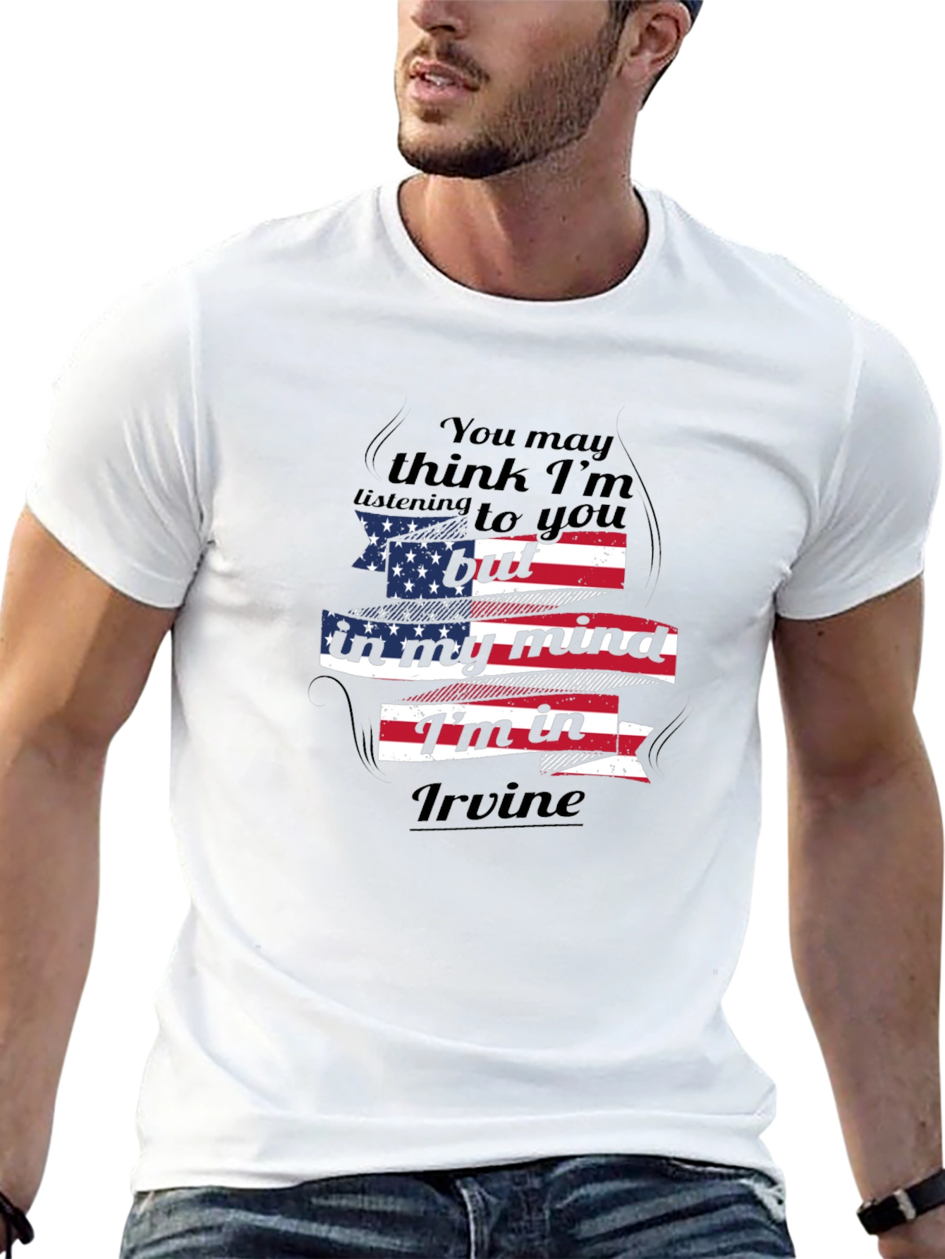 Im In Irvine T-Shirt American Flag Design