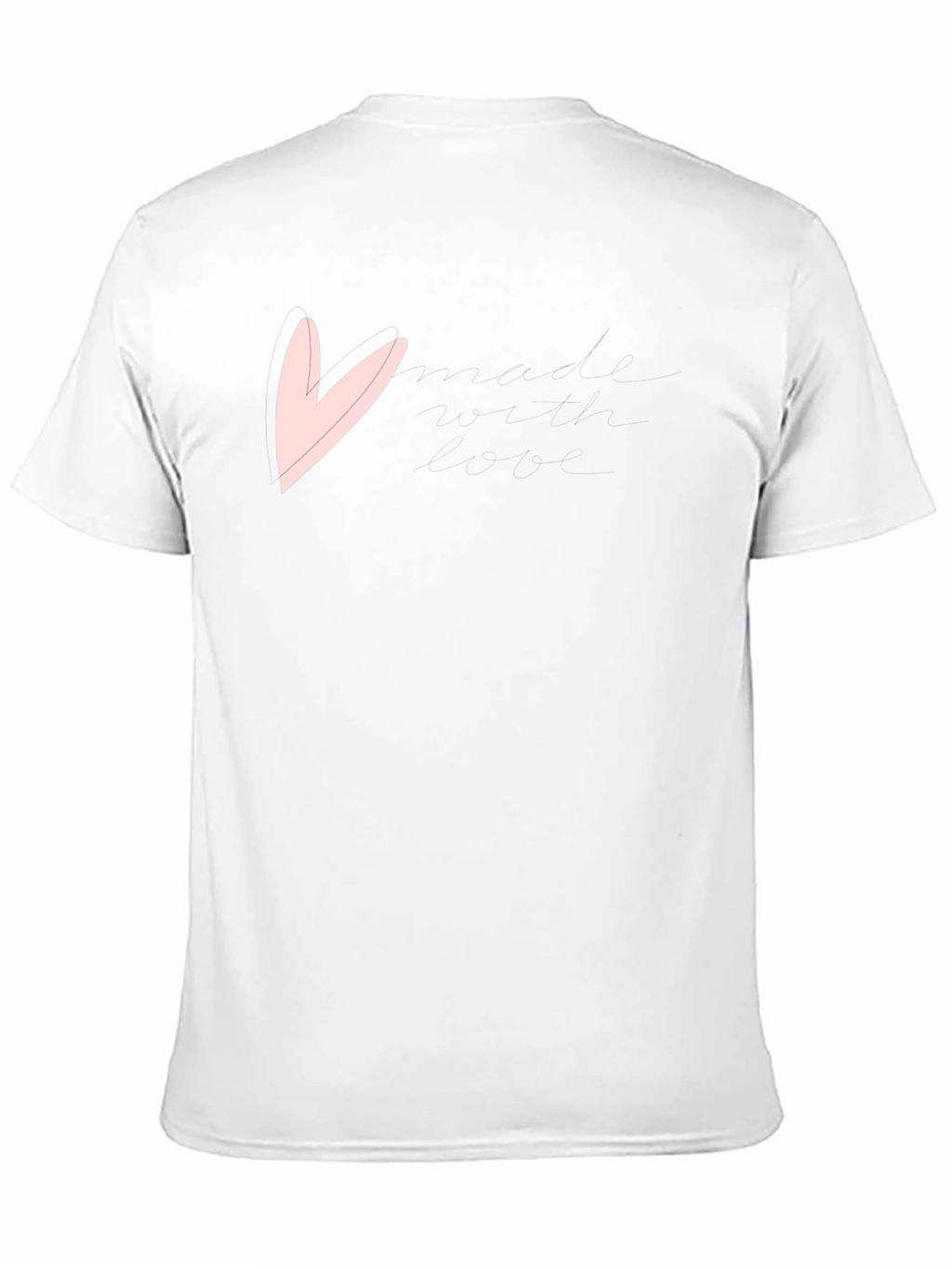 Mens Black T-Shirt with Pink Heart Graphic