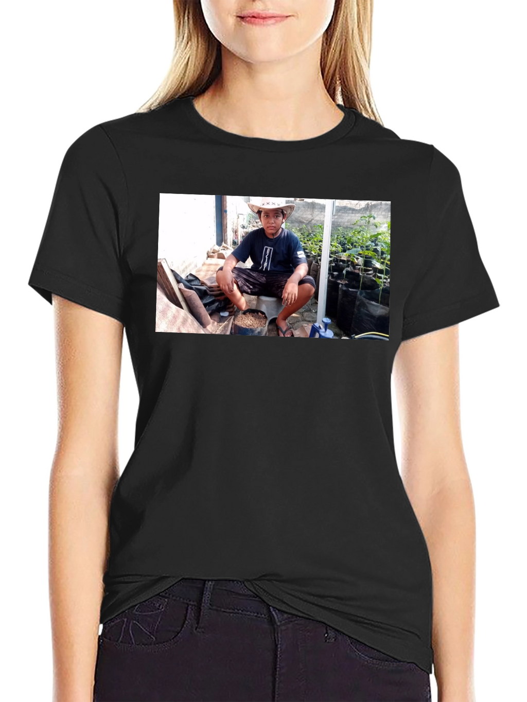 Graphic Tee: Boy with Plants