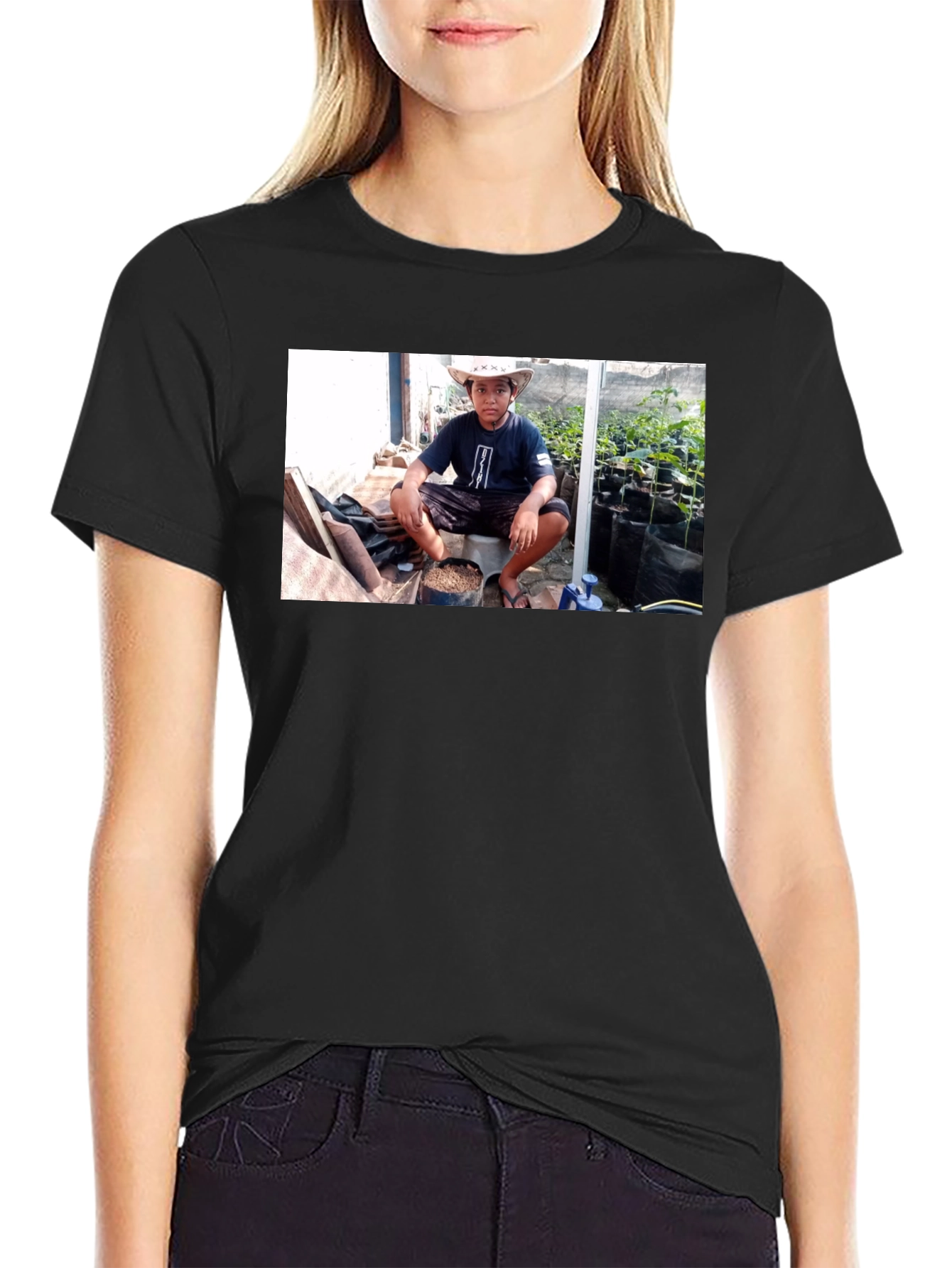 Graphic Tee: Boy with Plants