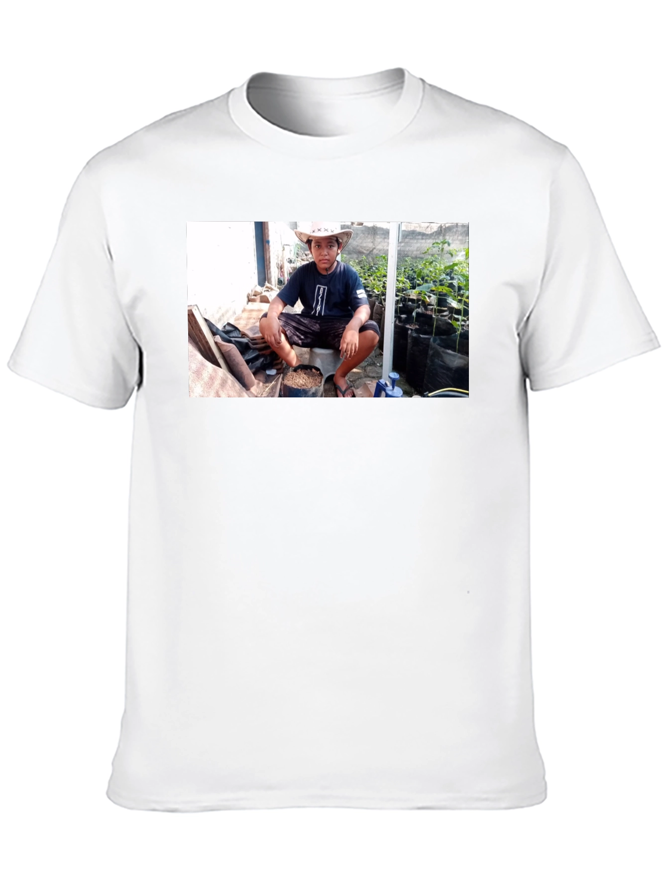 Graphic Tee: Boy with Plants