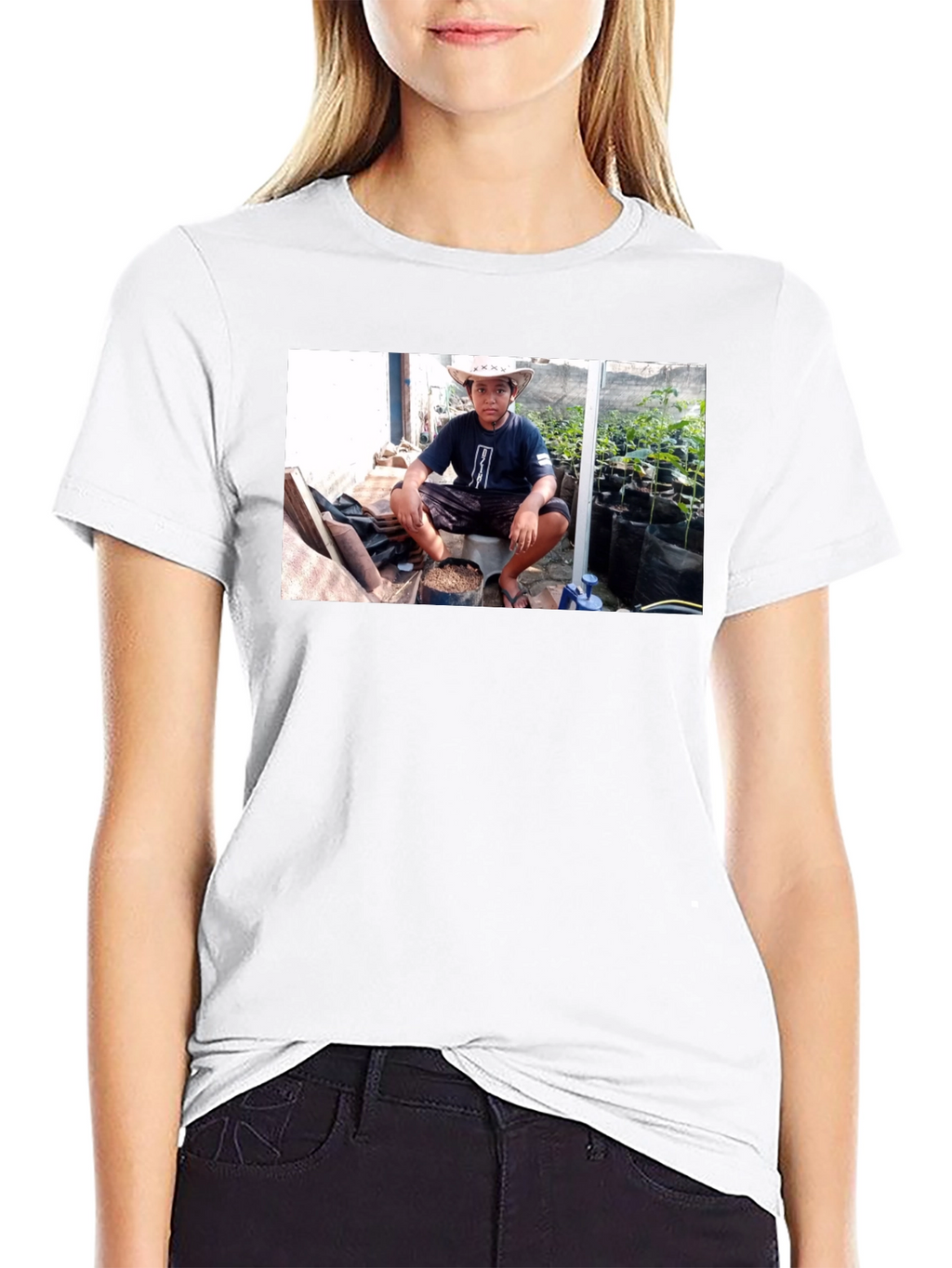 Graphic Tee: Boy with Plants