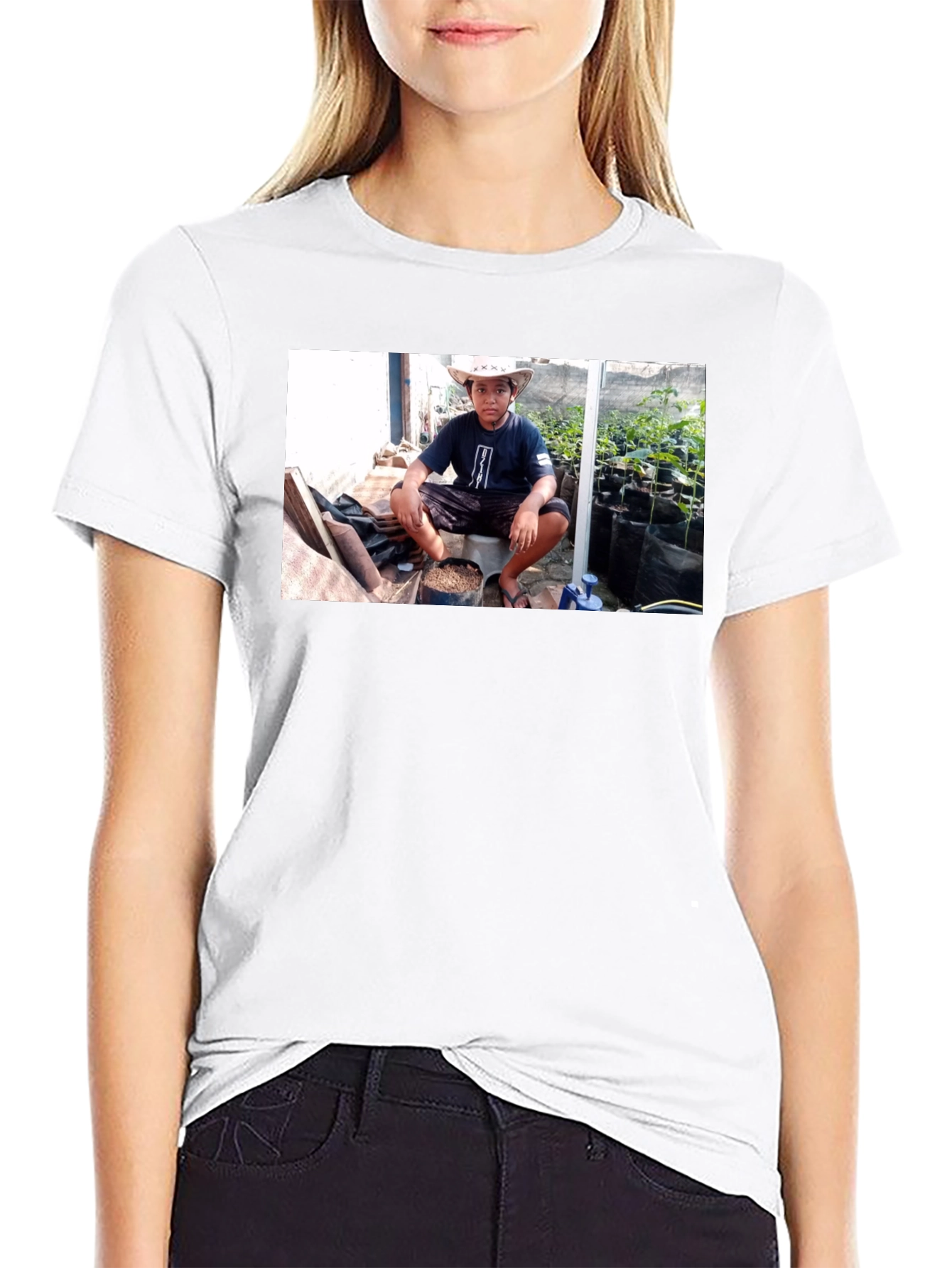 Graphic Tee: Boy with Plants