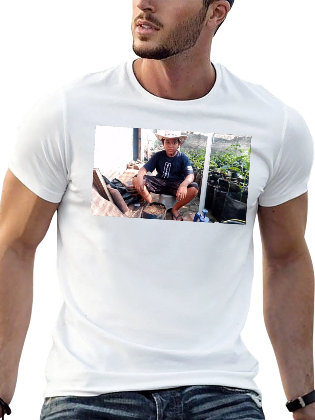 Graphic Tee: Boy with Plants