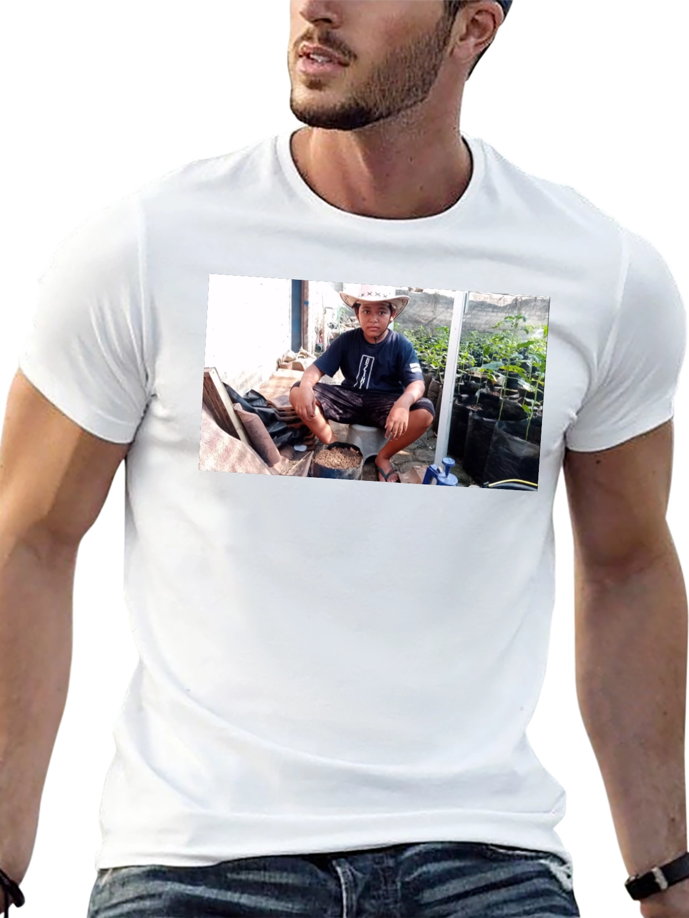 Graphic Tee: Boy with Plants