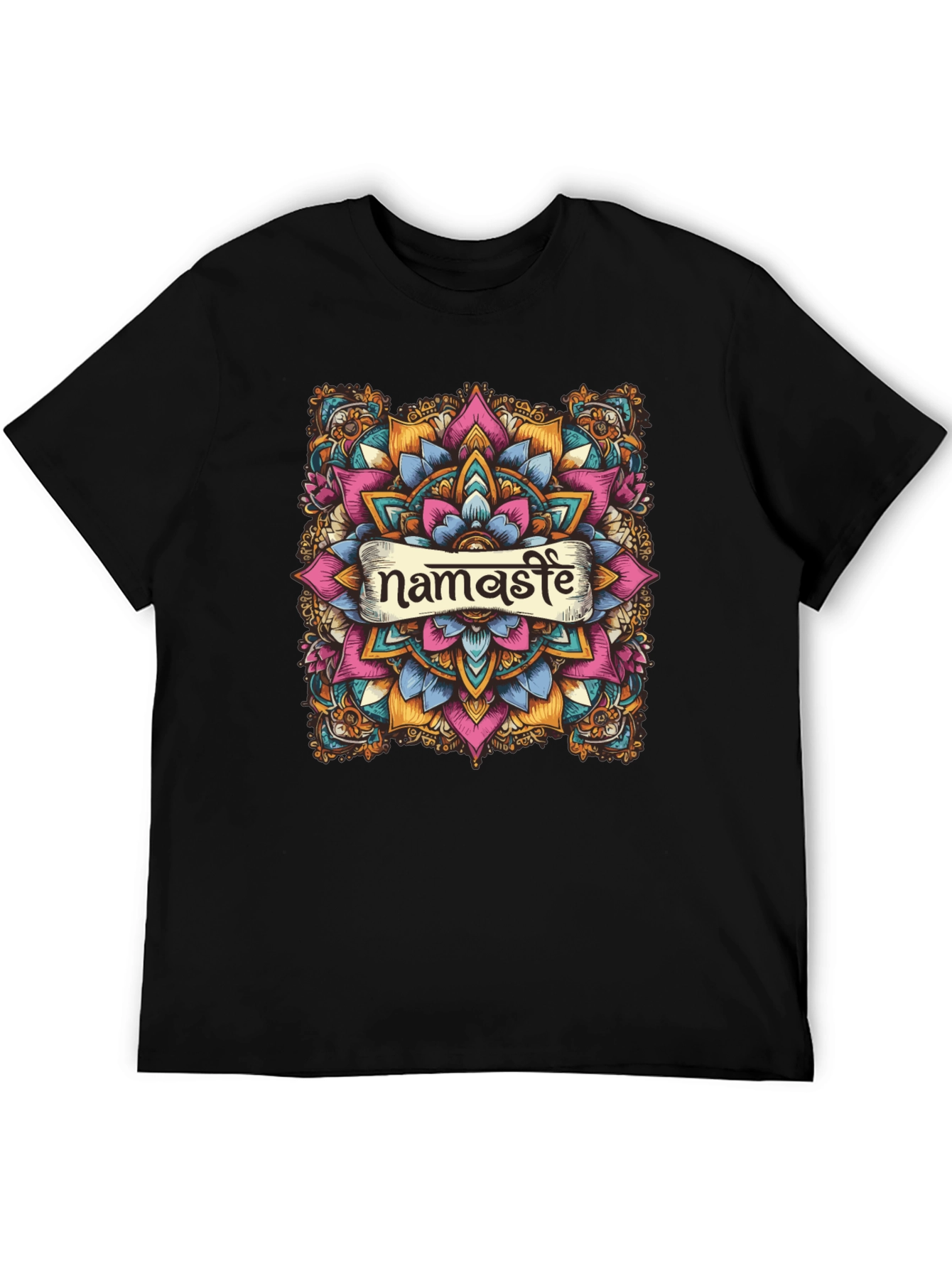 Namaste Mandala Graphic Black T-Shirt