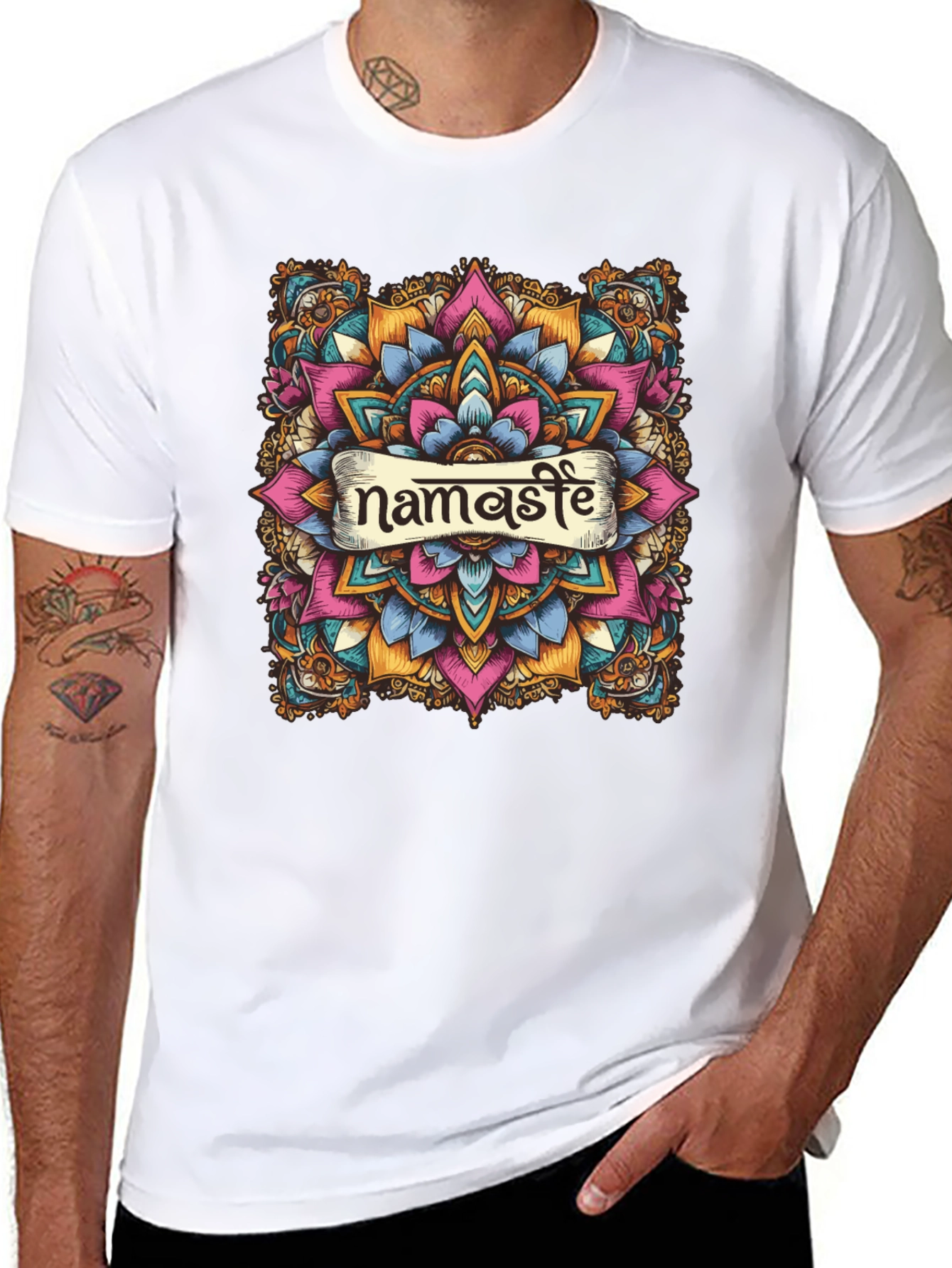 Namaste Mandala Graphic Black T-Shirt